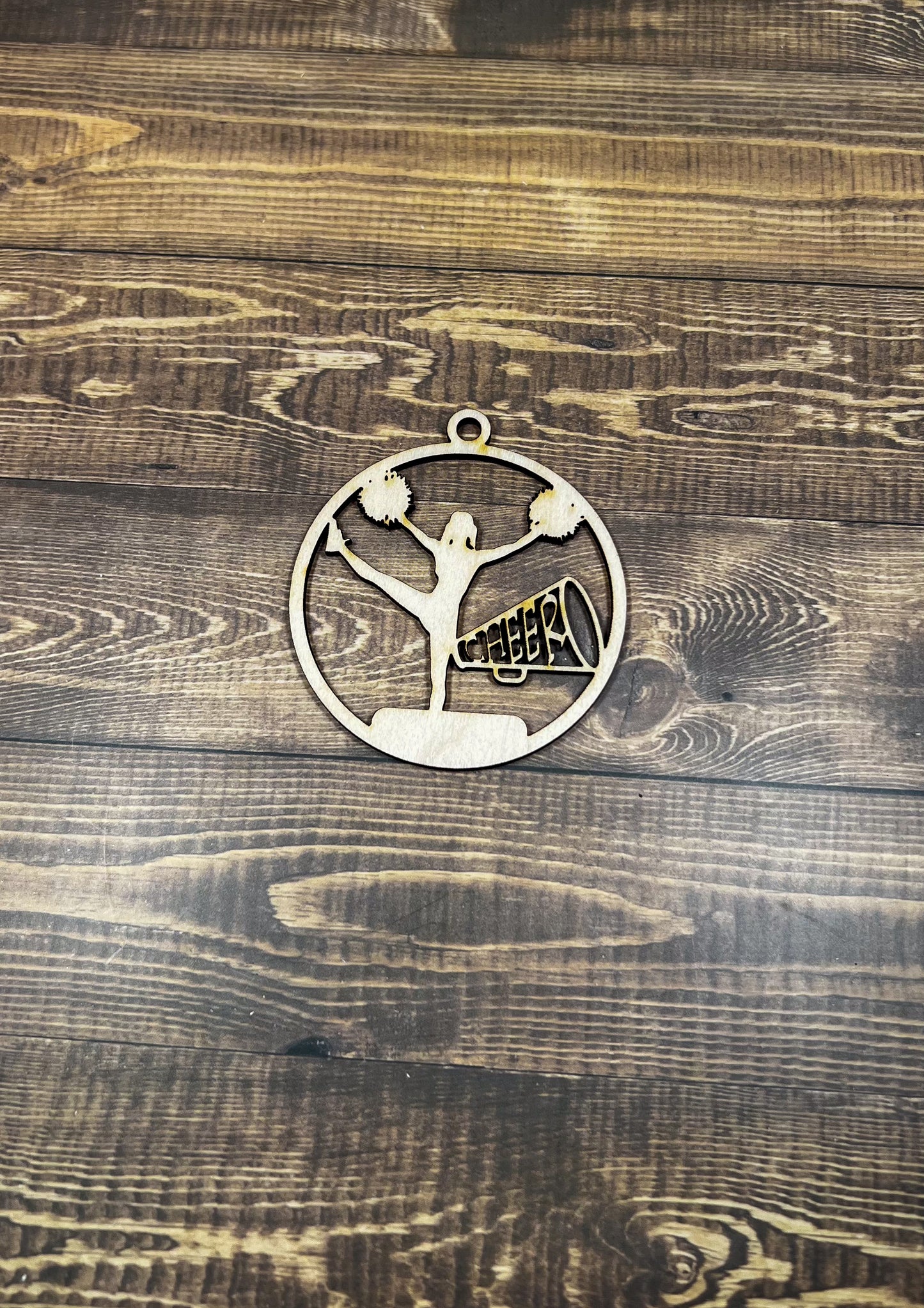 Cheerleading Ornament, Wooden Sports Ornament, Sports Ornament, Engraved Ornament, Laser Engraved Wood Ornament