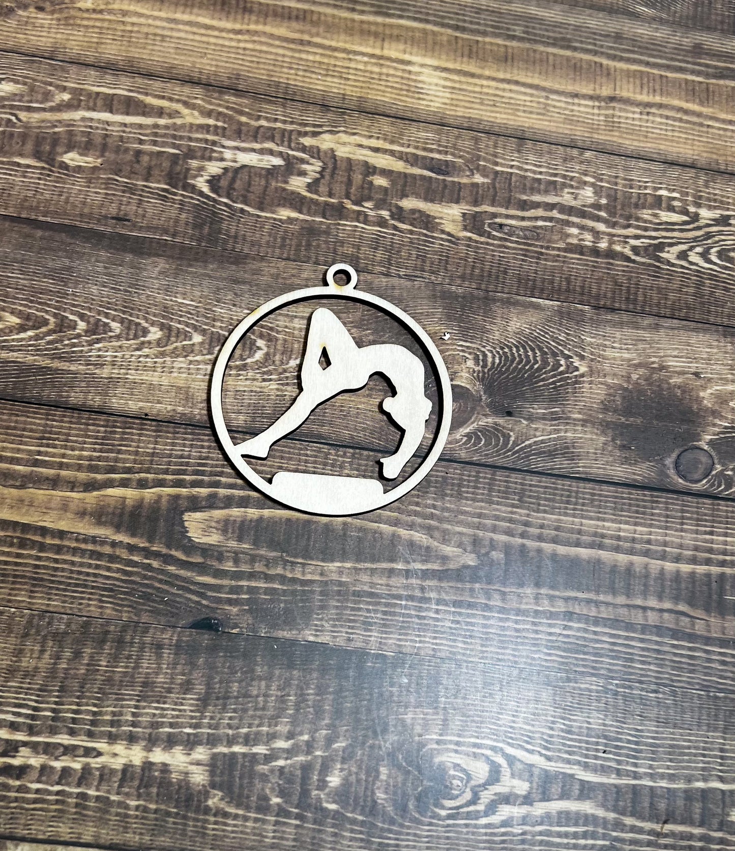Gymnastic Ornament, Wooden Sports Ornament, Sports Ornament, Engraved Ornament, Laser Engraved Wood Ornament