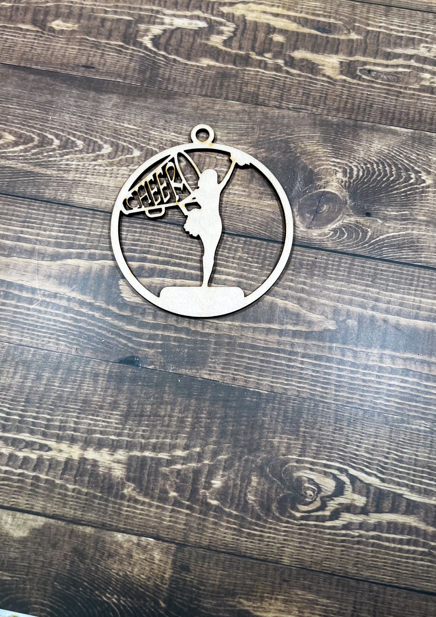 Cheer Ornament, Wooden Sports Ornament, Sports Ornament, Engraved Ornament, Laser Engraved Wood Ornament