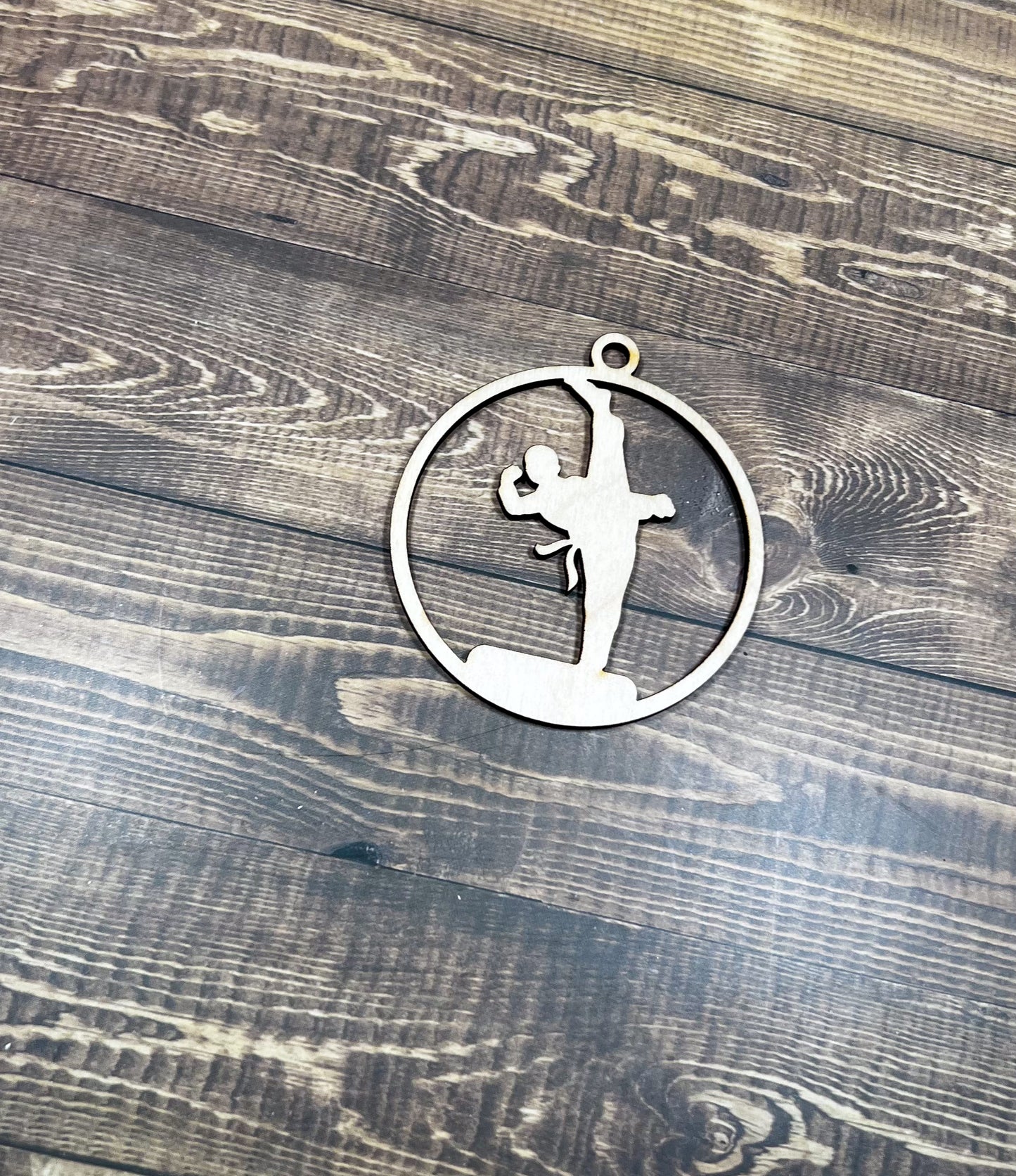 Karate Wooden Sports Ornament, Sports Ornament, Engraved Ornament, Laser Engraved Wood Ornament