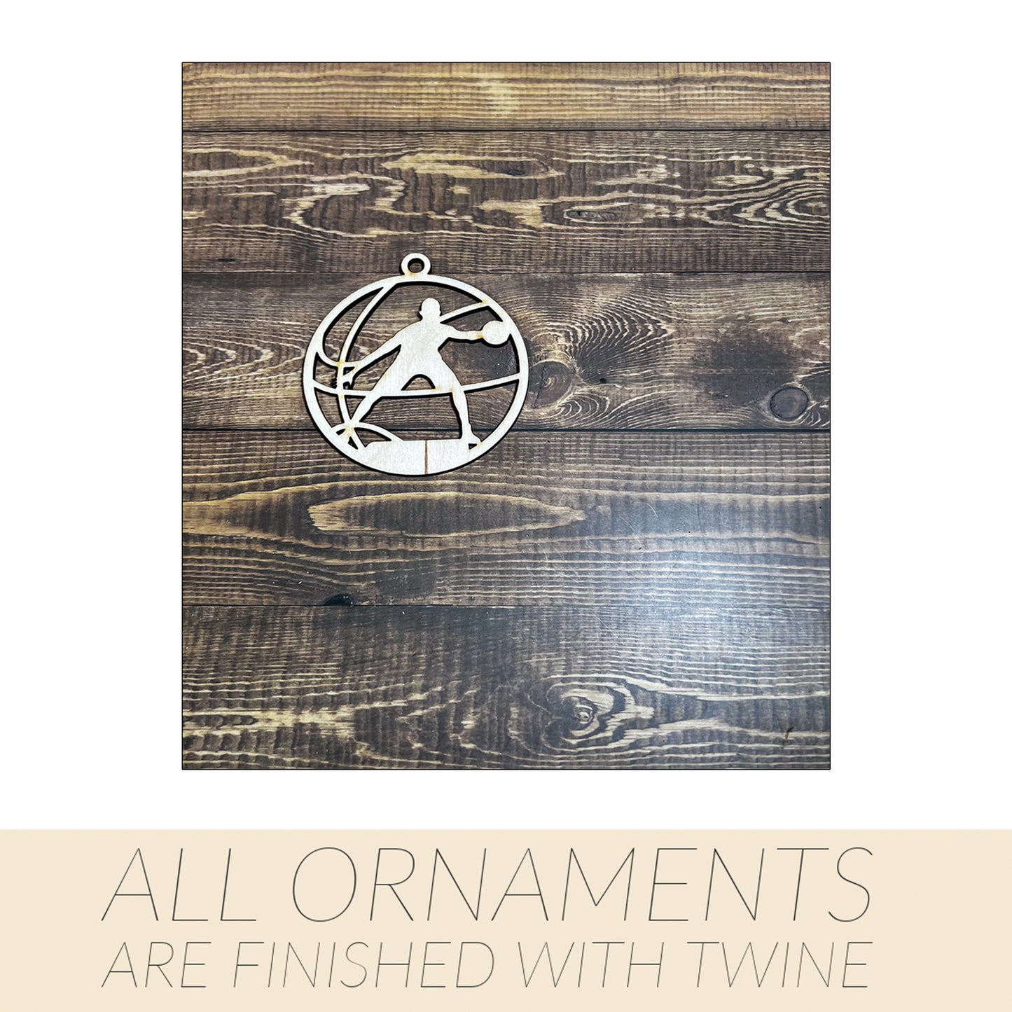 Basketball Ornament, Wooden Sports Ornament, Sports Ornament, Engraved Ornament, Laser Engraved Wood Ornament