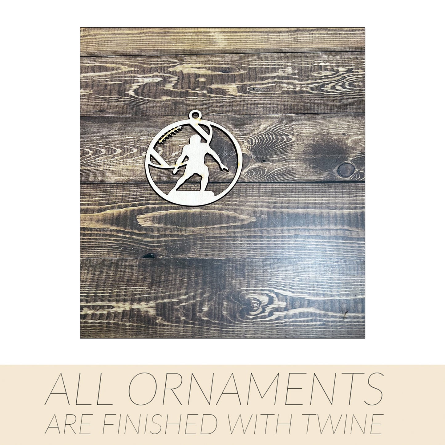 Football Ornament, Wooden Sports Ornament, Sports Ornament, Engraved Ornament, Laser Engraved Wood Ornament