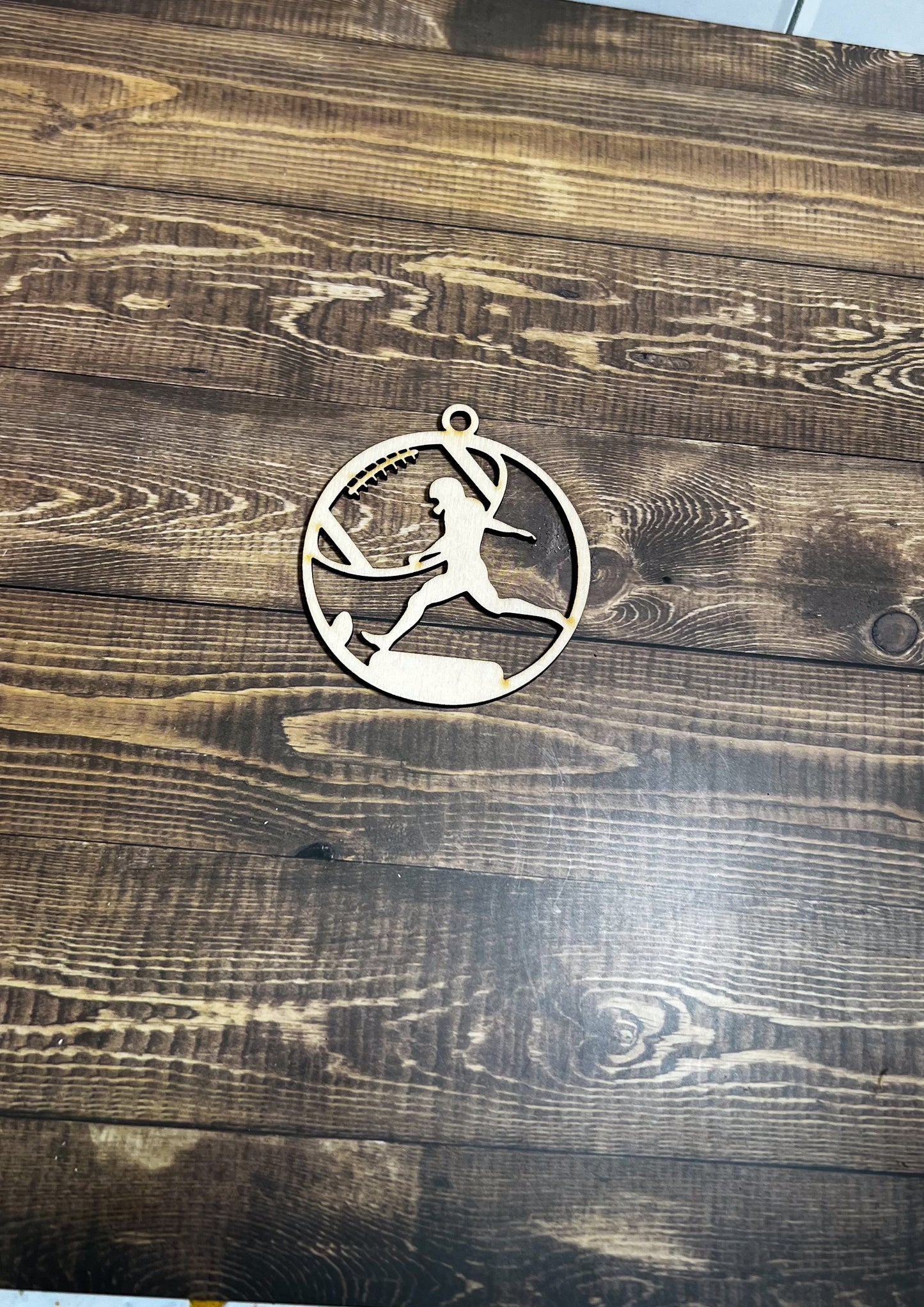 Football Ornament, Wooden Sports Ornament, Sports Ornament, Engraved Ornament, Laser Engraved Wood Ornament