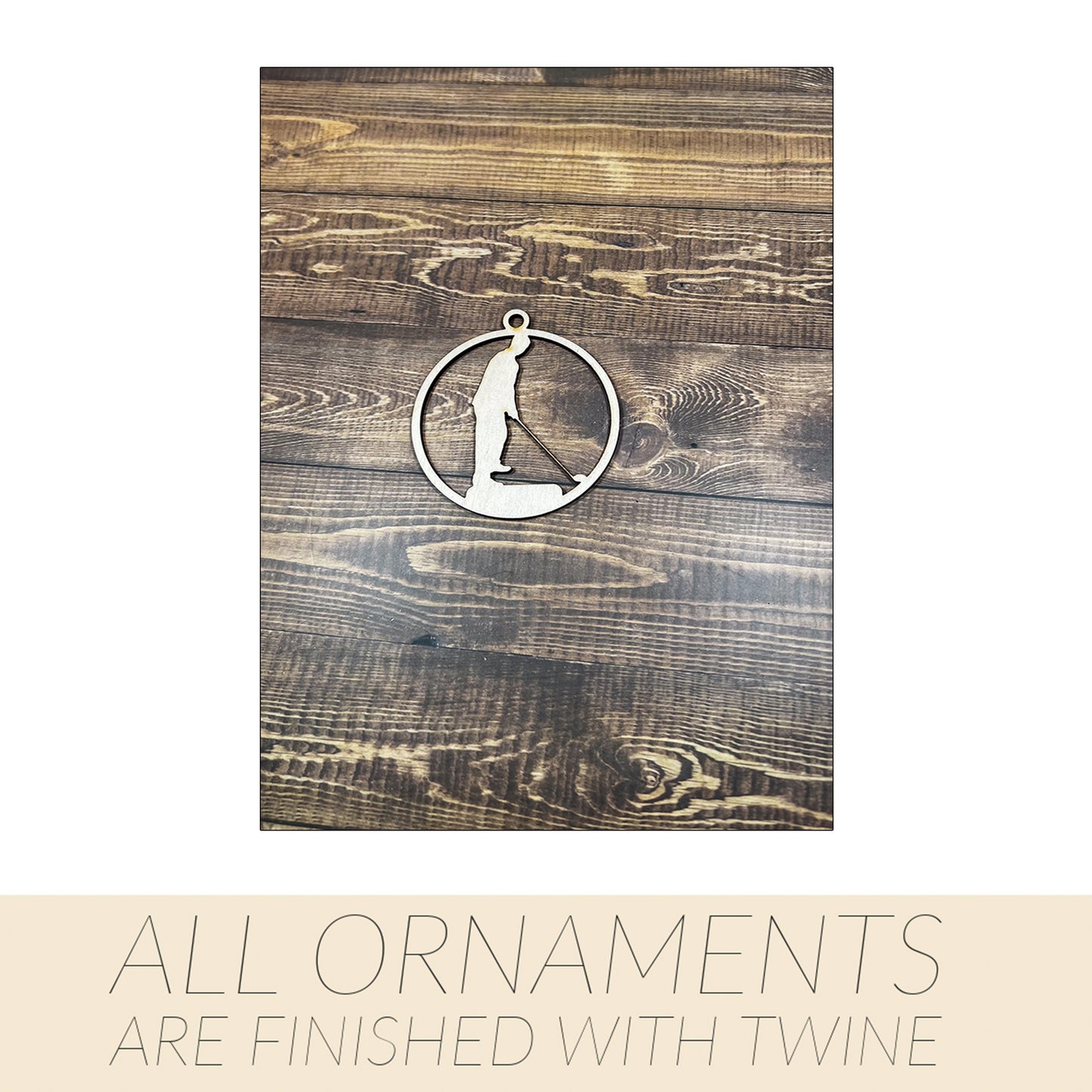 Golf Ornament, Wooden Sports Ornament, Sports Ornament, Engraved Ornament, Laser Engraved Wood Ornament