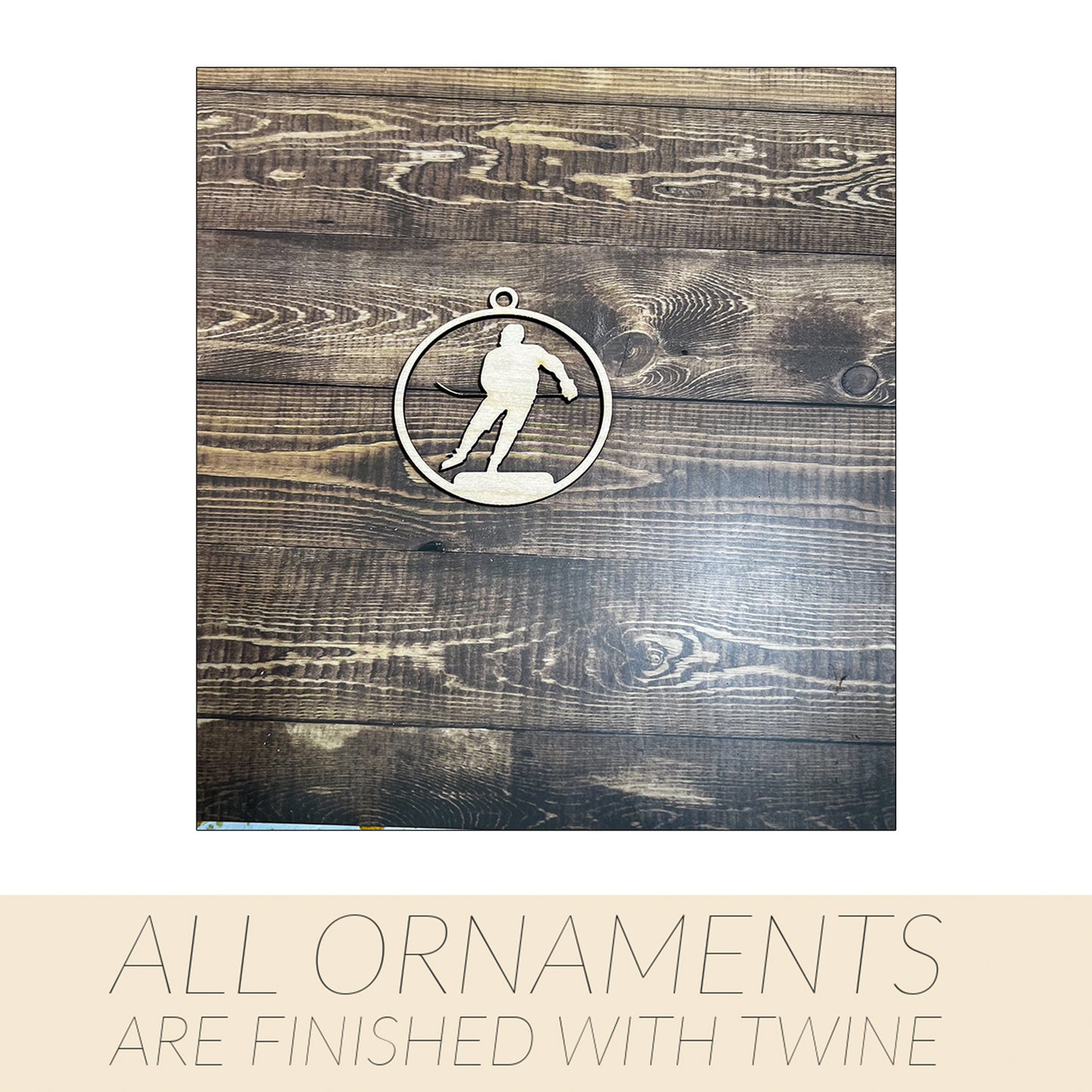 Hockey Ornament, Wooden Sports Ornament, Sports Ornament, Engraved Ornament, Laser Engraved Wood Ornament