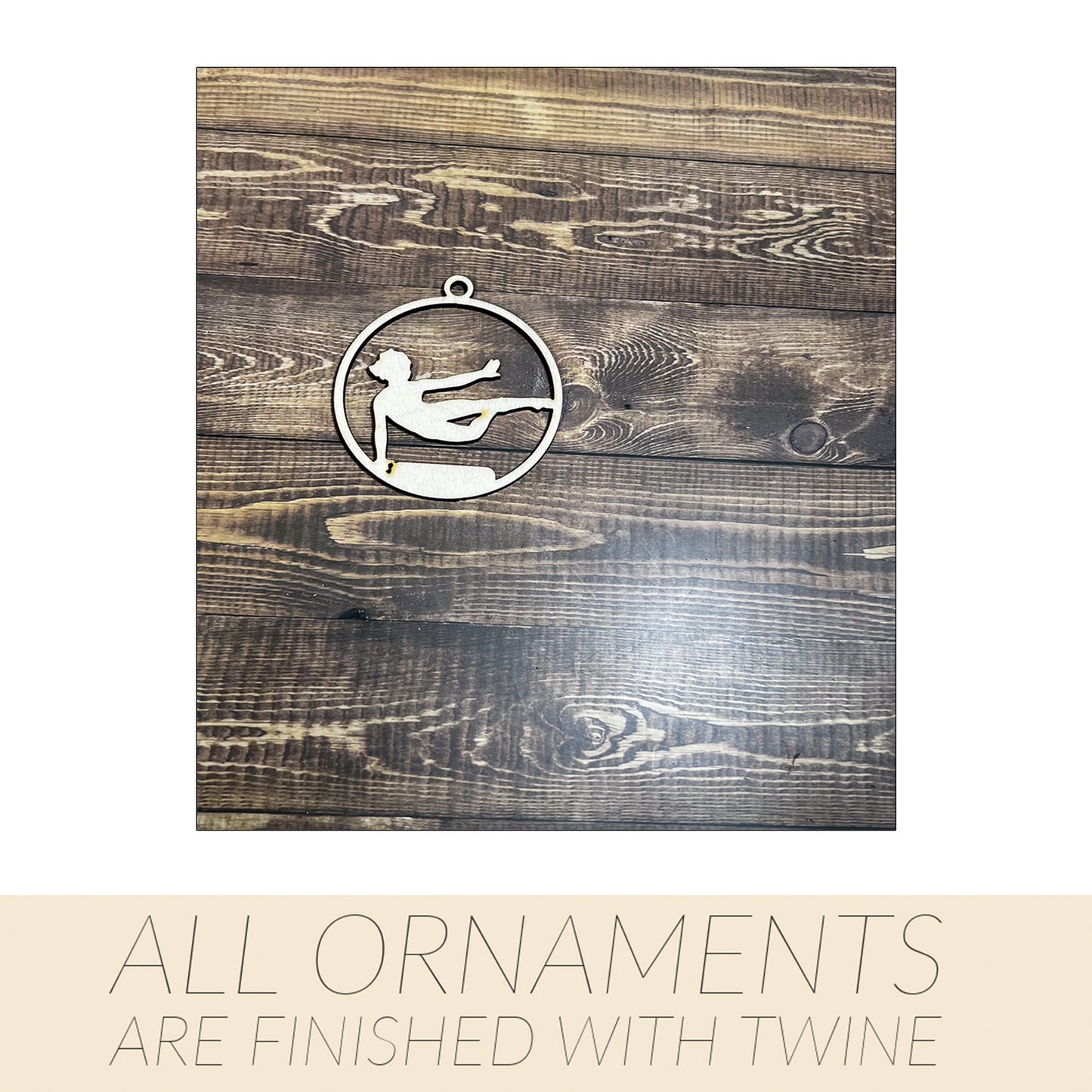 Gymnastic Ornament, Wooden Sports Ornament, Sports Ornament, Engraved Ornament, Laser Engraved Wood Ornament