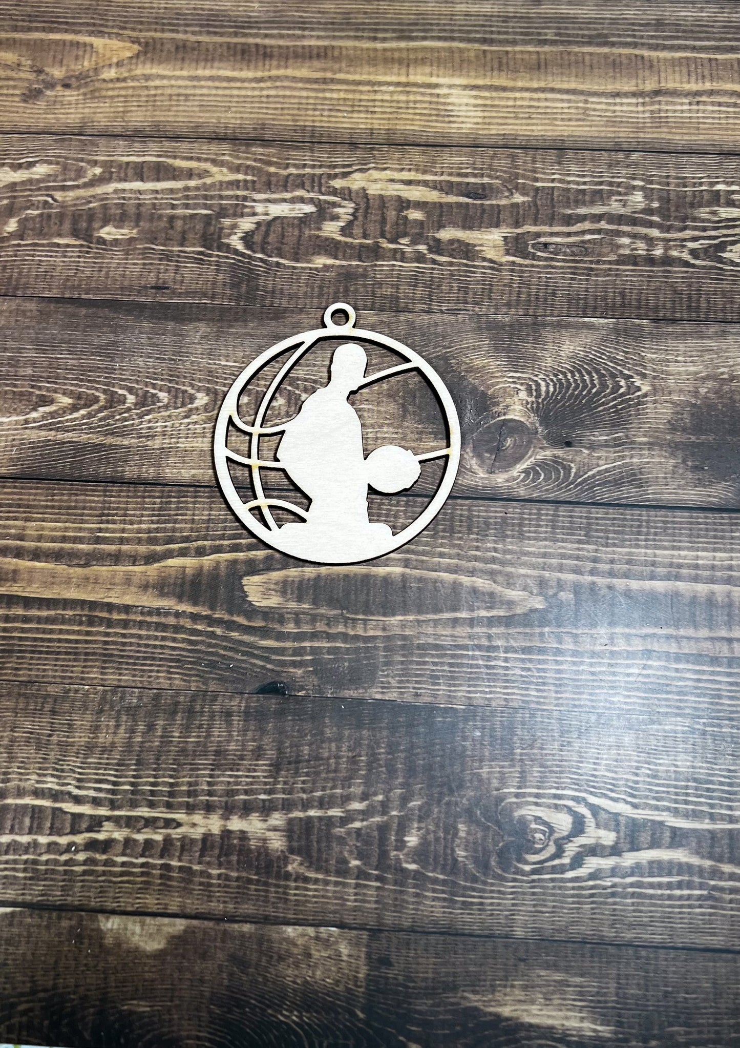 Basketball Ornament, Wooden Sports Ornament, Sports Ornament, Engraved Ornament, Laser Engraved Wood Ornament
