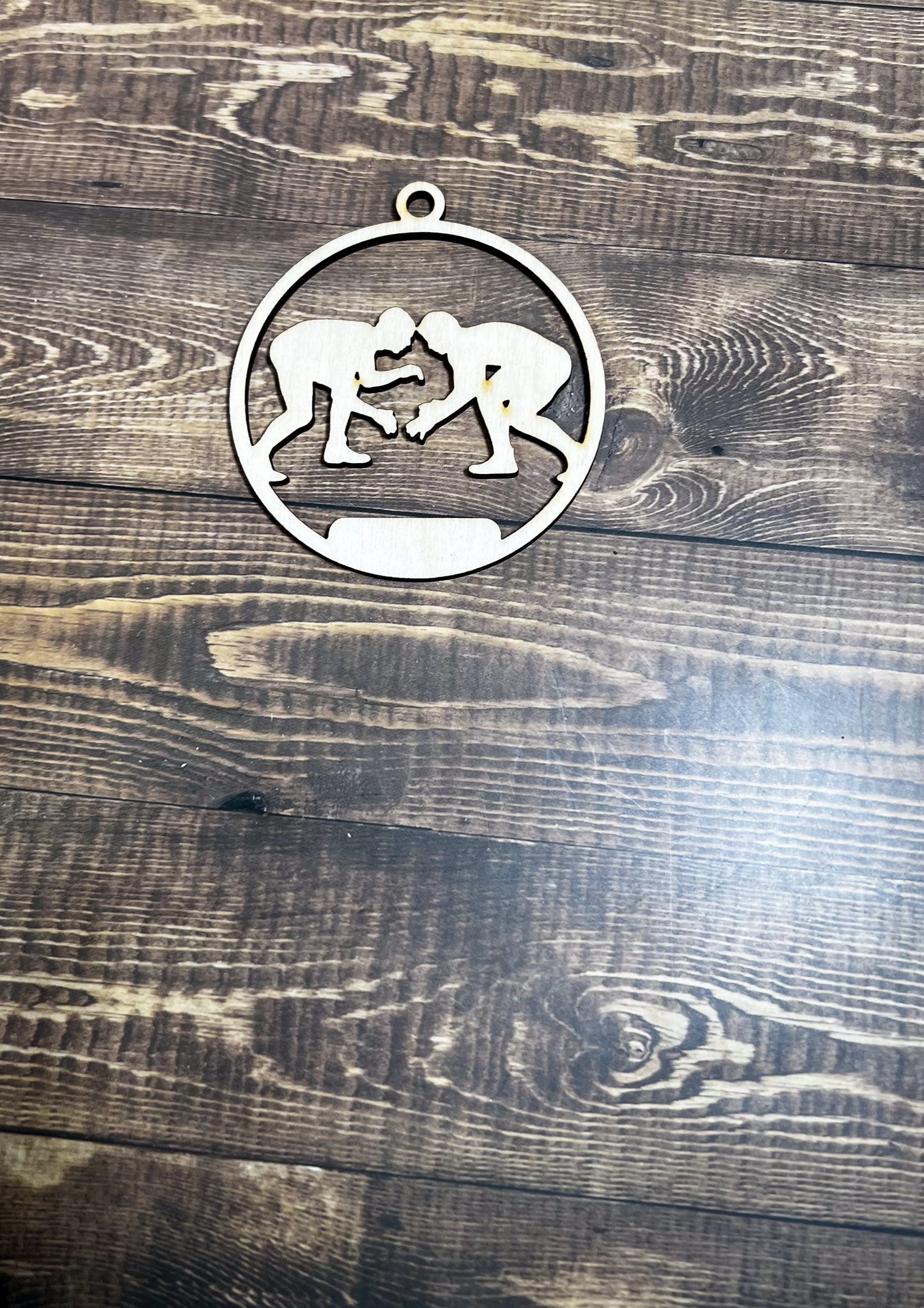 Wrestling Ornament, Wooden Sports Ornament, Sports Ornament, Engraved Ornament, Laser Engraved Wood Ornament