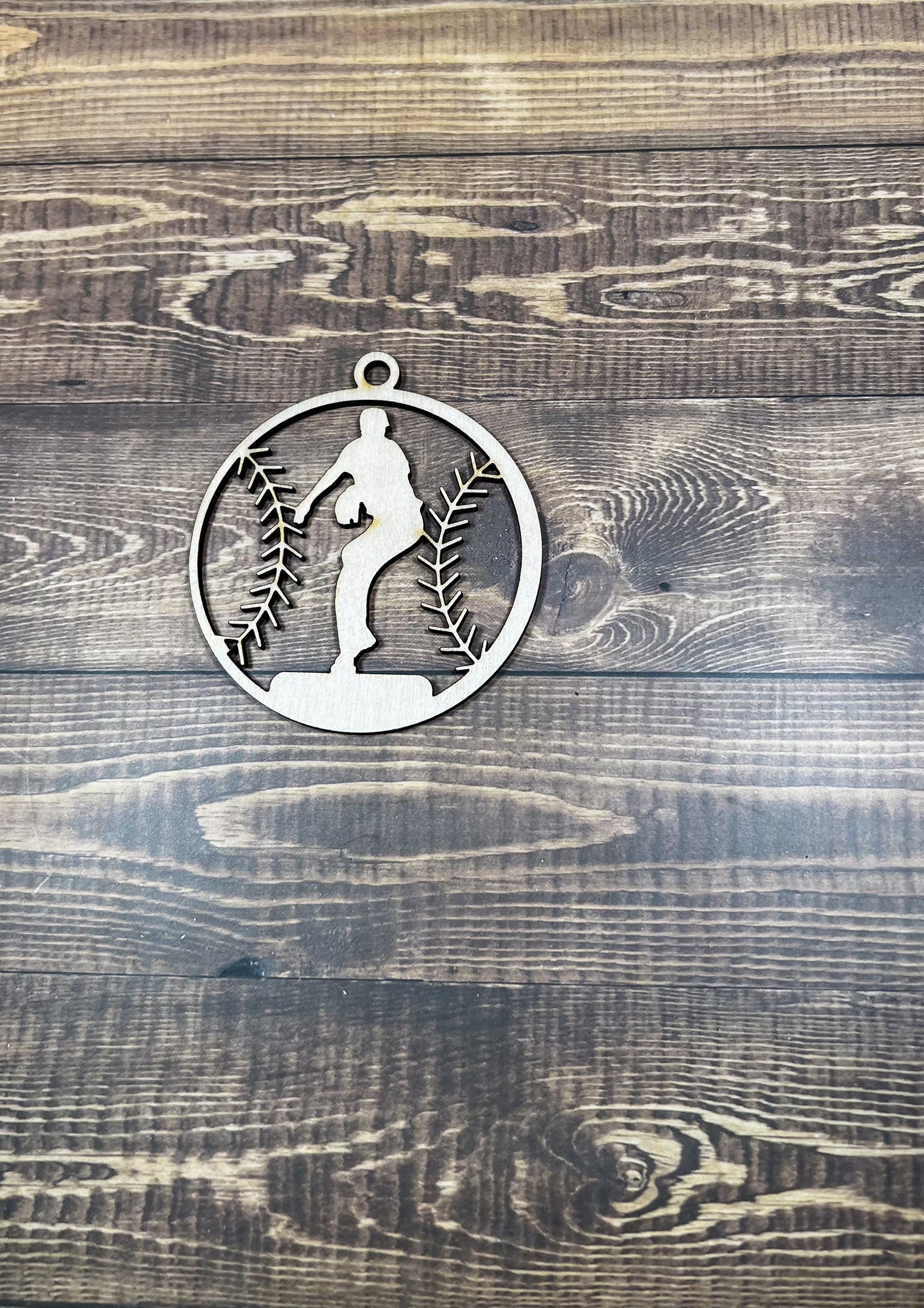 Baseball Ornament, Wooden Sports Ornament, Sports Ornament, Engraved Ornament, Laser Engraved Wood Ornament