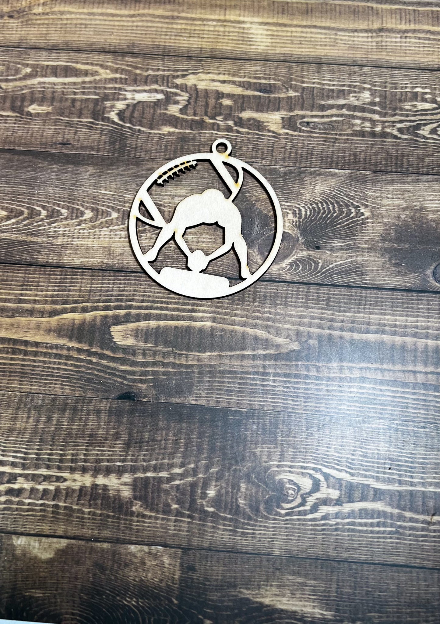 Football Ornament, Wooden Sports Ornament, Sports Ornament, Engraved Ornament, Laser Engraved Wood Ornament