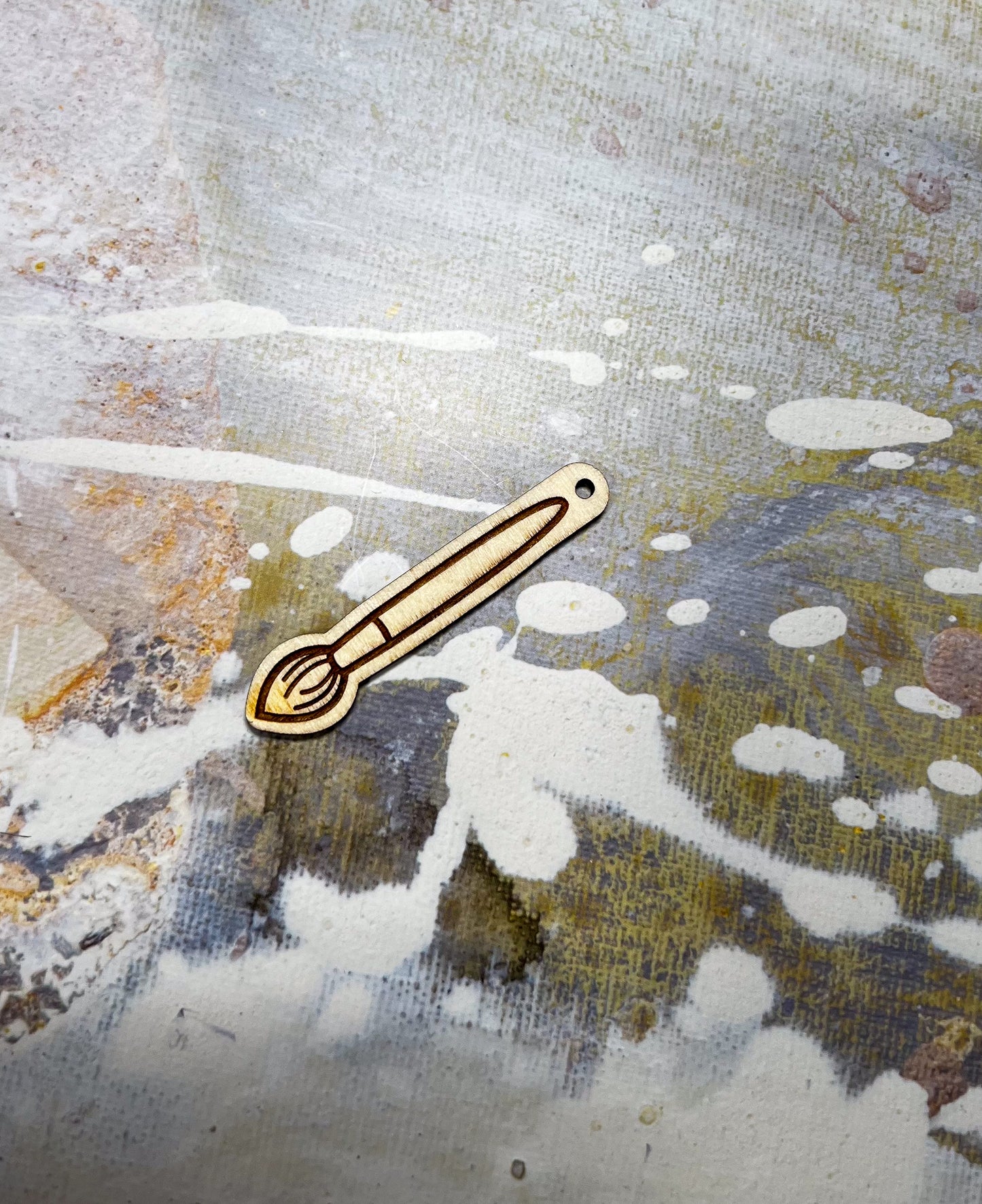 PaintBrush Keychain, Keychain Laser Engraved Keychain, bag tag, gift for her, gift for him