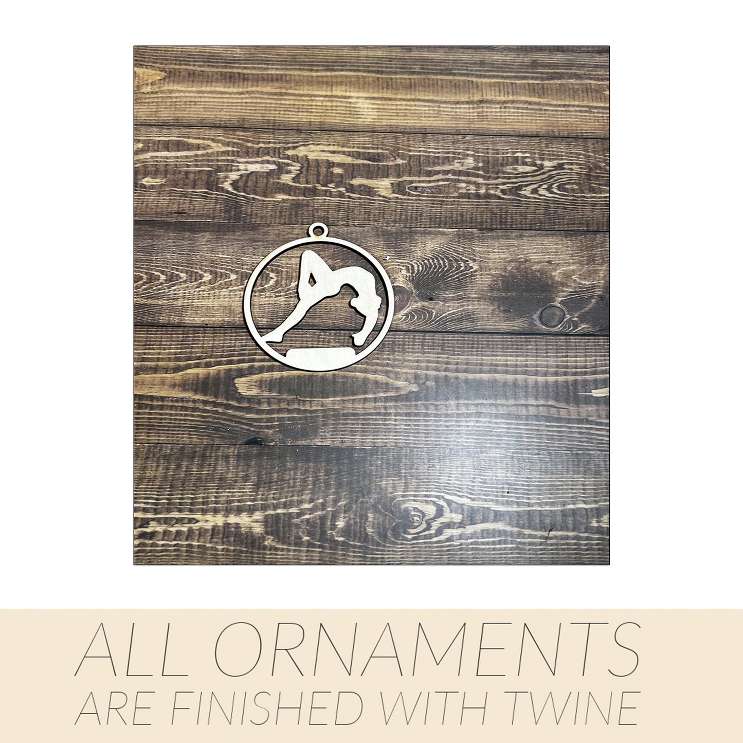 Gymnastic Ornament, Wooden Sports Ornament, Sports Ornament, Engraved Ornament, Laser Engraved Wood Ornament