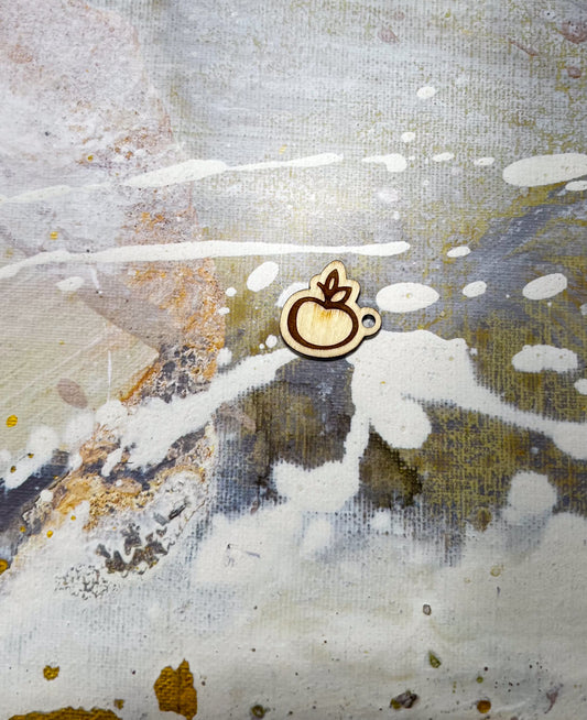 Apple Keychain Charm, Keychain Laser Engraved Keychain, bag tag, gift for her, gift for him
