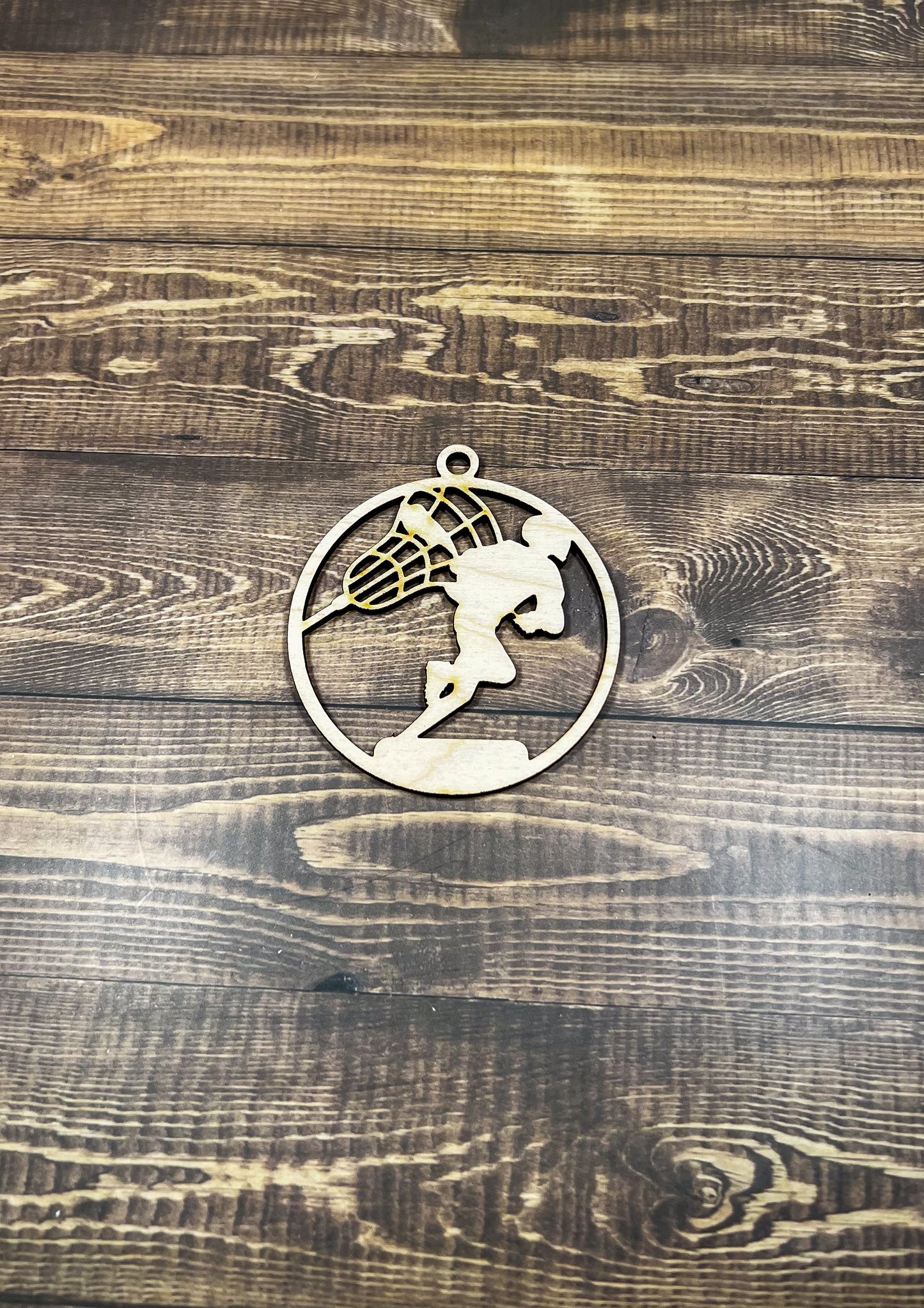 Lacrosse Ornament, Wooden Sports Ornament, Sports Ornament, Engraved Ornament, Laser Engraved Wood Ornament