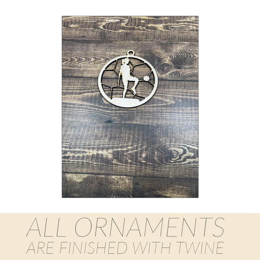 Soccer Wooden Sports Ornament, Sports Ornament, Engraved Ornament, Laser Engraved Wood Ornament