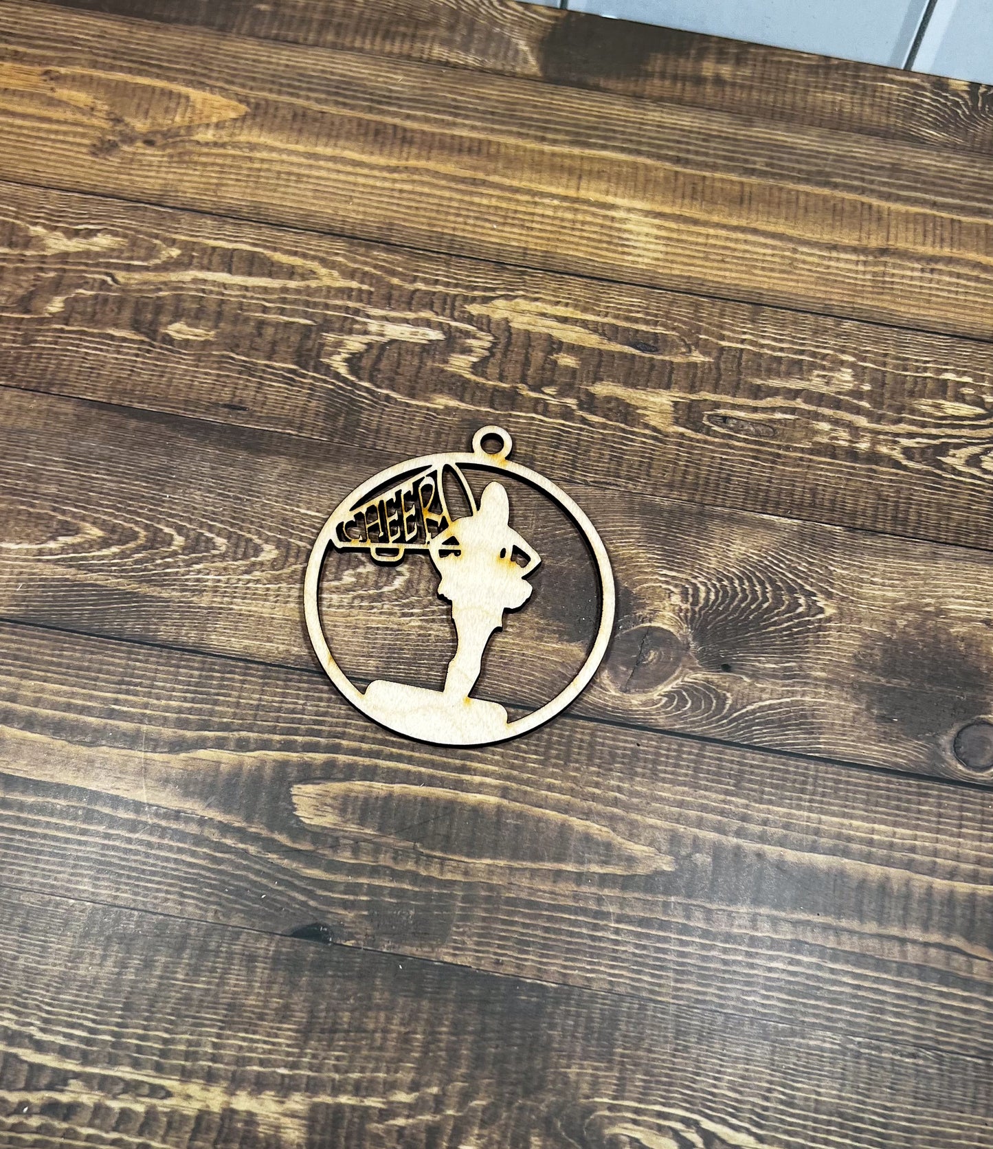Cheer Wooden Sports Ornament, Sports Ornament, Engraved Ornament, Laser Engraved Wood Ornament
