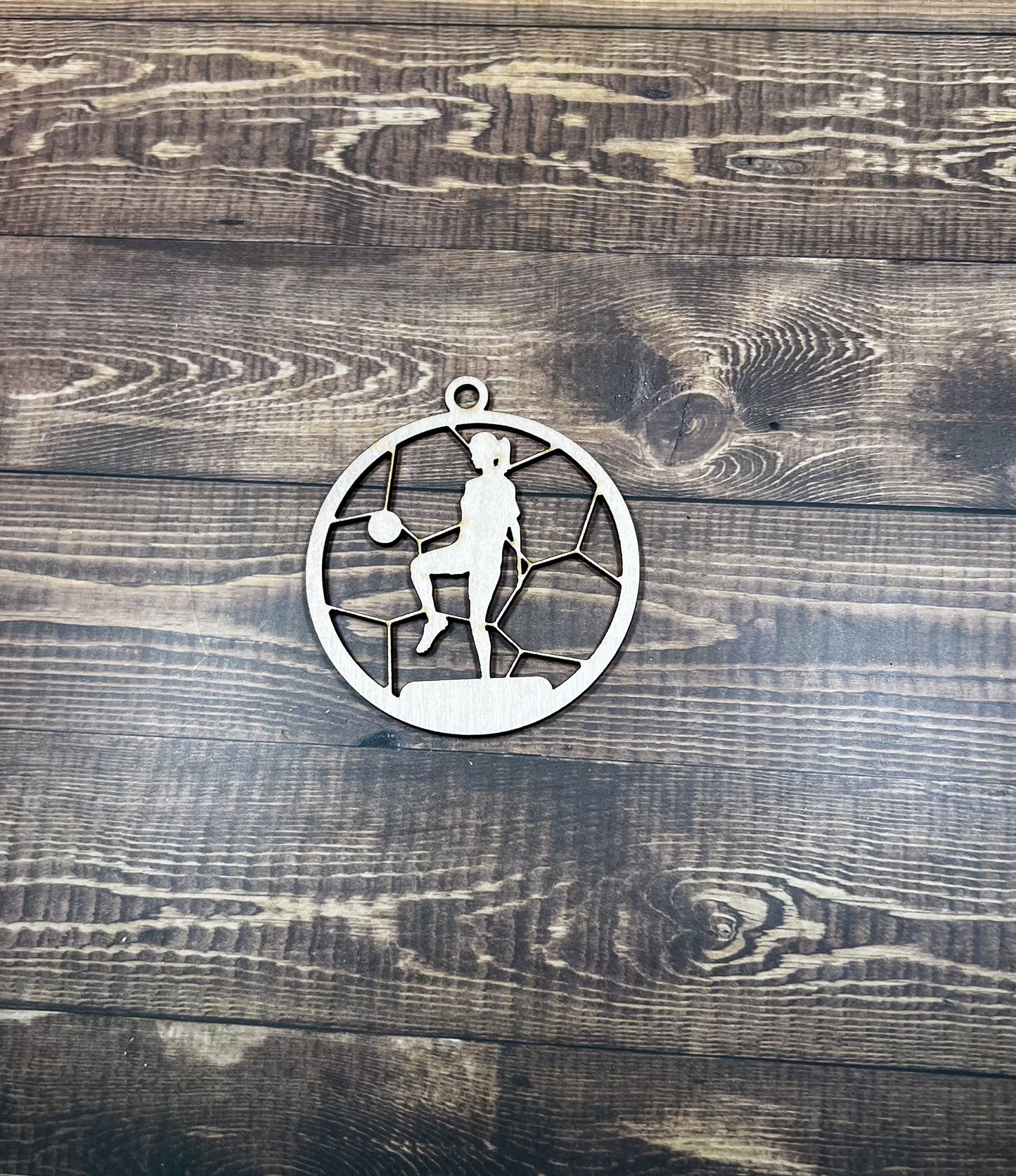 Soccer Ornament, Wooden Sports Ornament, Sports Ornament, Engraved Ornament, Laser Engraved Wood Ornament