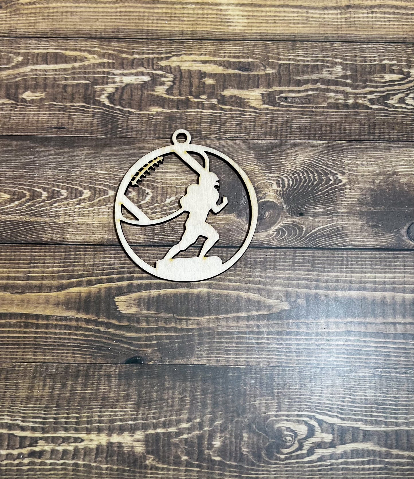 Football Ornament, Wooden Sports Ornament, Sports Ornament, Engraved Ornament, Laser Engraved Wood Ornament