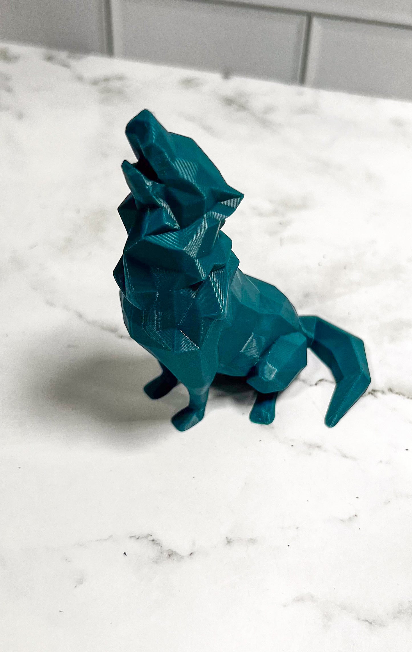 Low Poly Wolf, 3D Printed Wolf, 3D Printed, Desk Item, Custom Product, Decor, Adult Gift