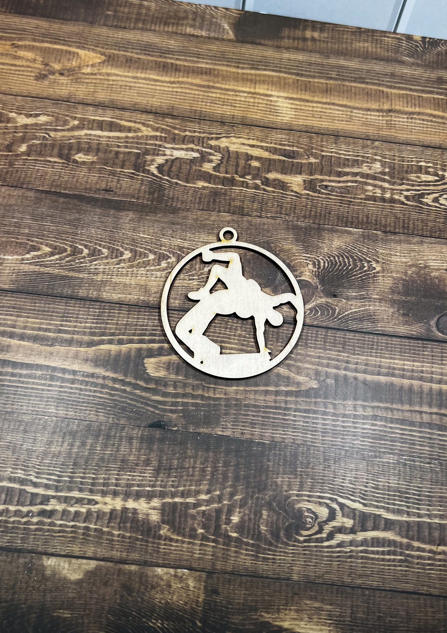 Wrestling Ornament, Wooden Sports Ornament, Sports Ornament, Engraved Ornament, Laser Engraved Wood Ornament