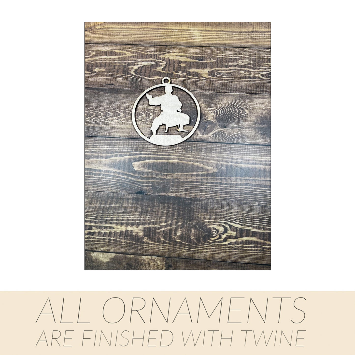 Karate Ornament, Wooden Sports Ornament, Sports Ornament, Engraved Ornament, Laser Engraved Wood Ornament