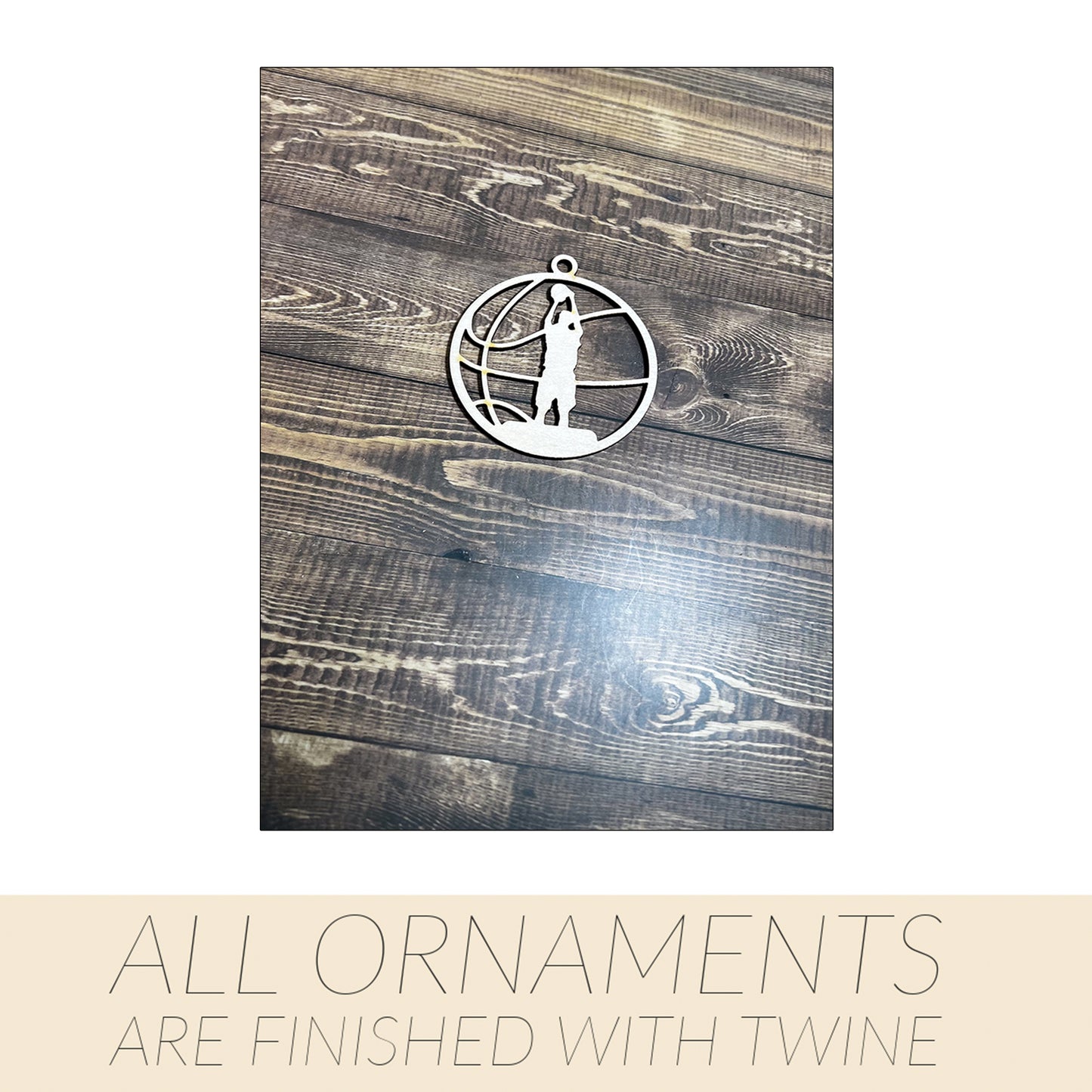 Basketball Ornament, Wooden Sports Ornament, Sports Ornament, Engraved Ornament, Laser Engraved Wood Ornament