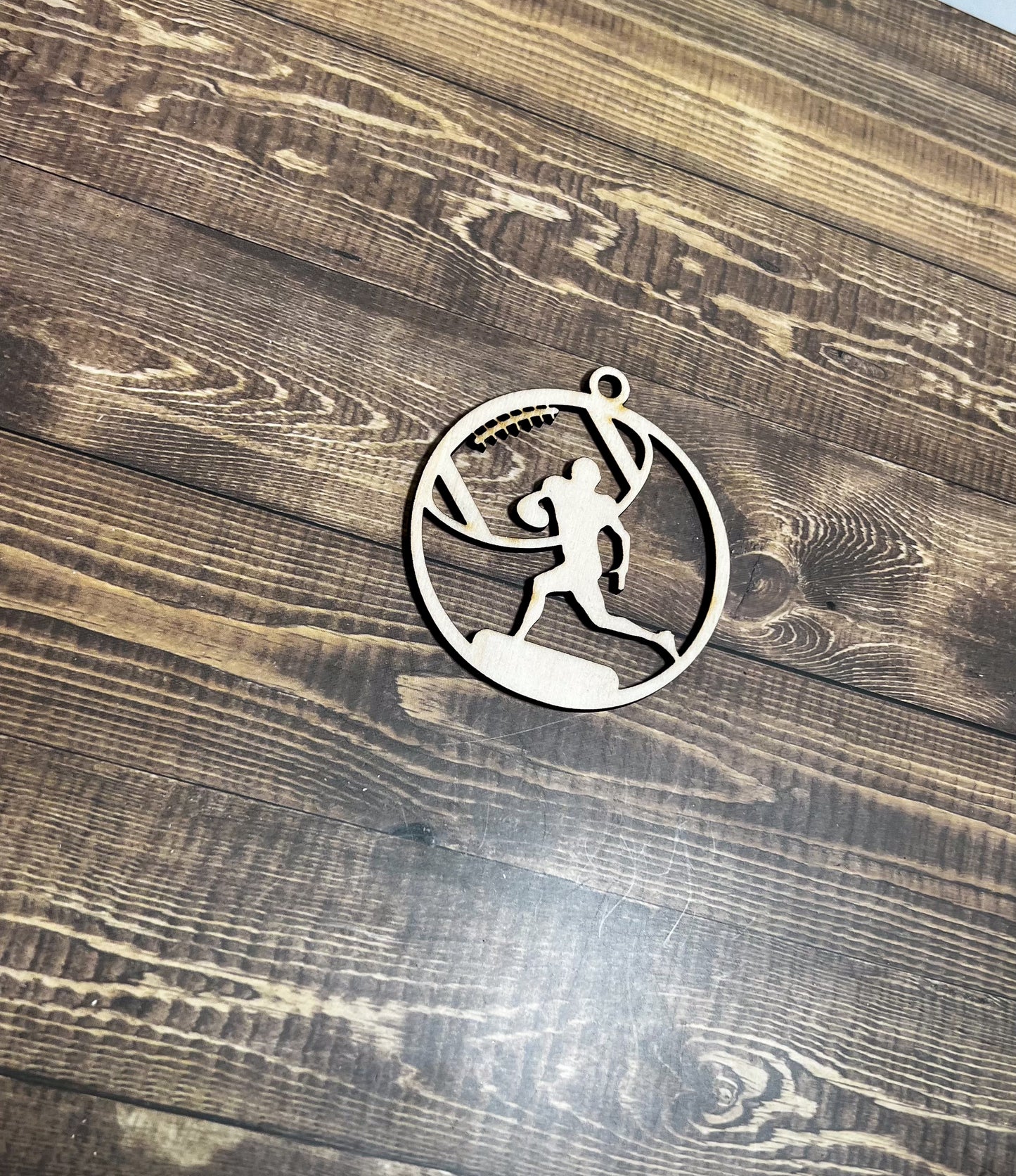 Football Ornament, Wooden Sports Ornament, Sports Ornament, Engraved Ornament, Laser Engraved Wood Ornament