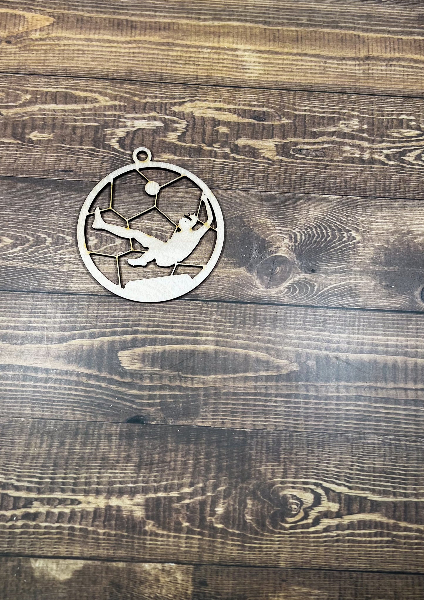 Soccer Ornament, Wooden Sports Ornament, Sports Ornament, Engraved Ornament, Laser Engraved Wood Ornament