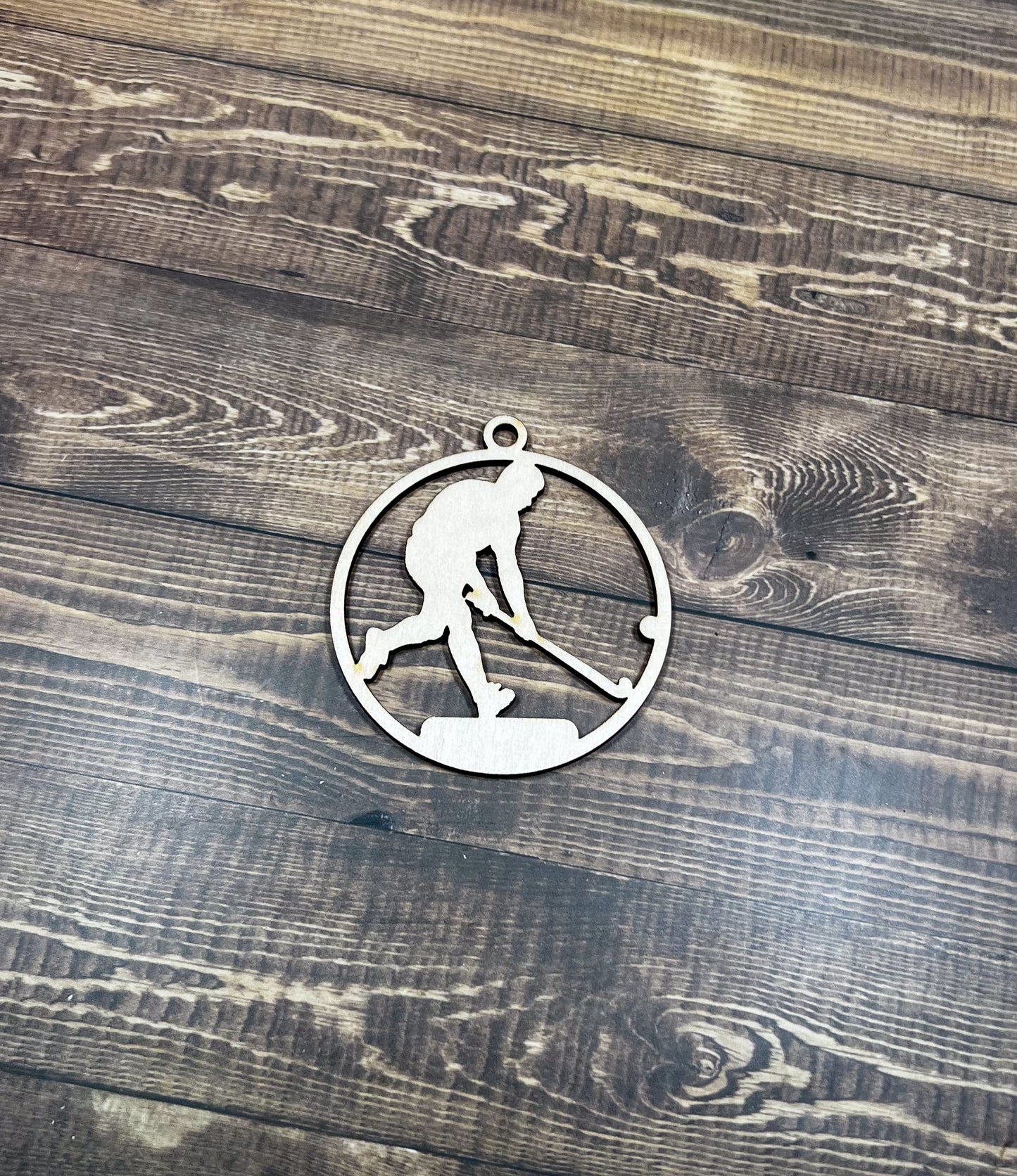 Field Hockey Ornament, Wooden Sports Ornament, Sports Ornament, Engraved Ornament, Laser Engraved Wood Ornament