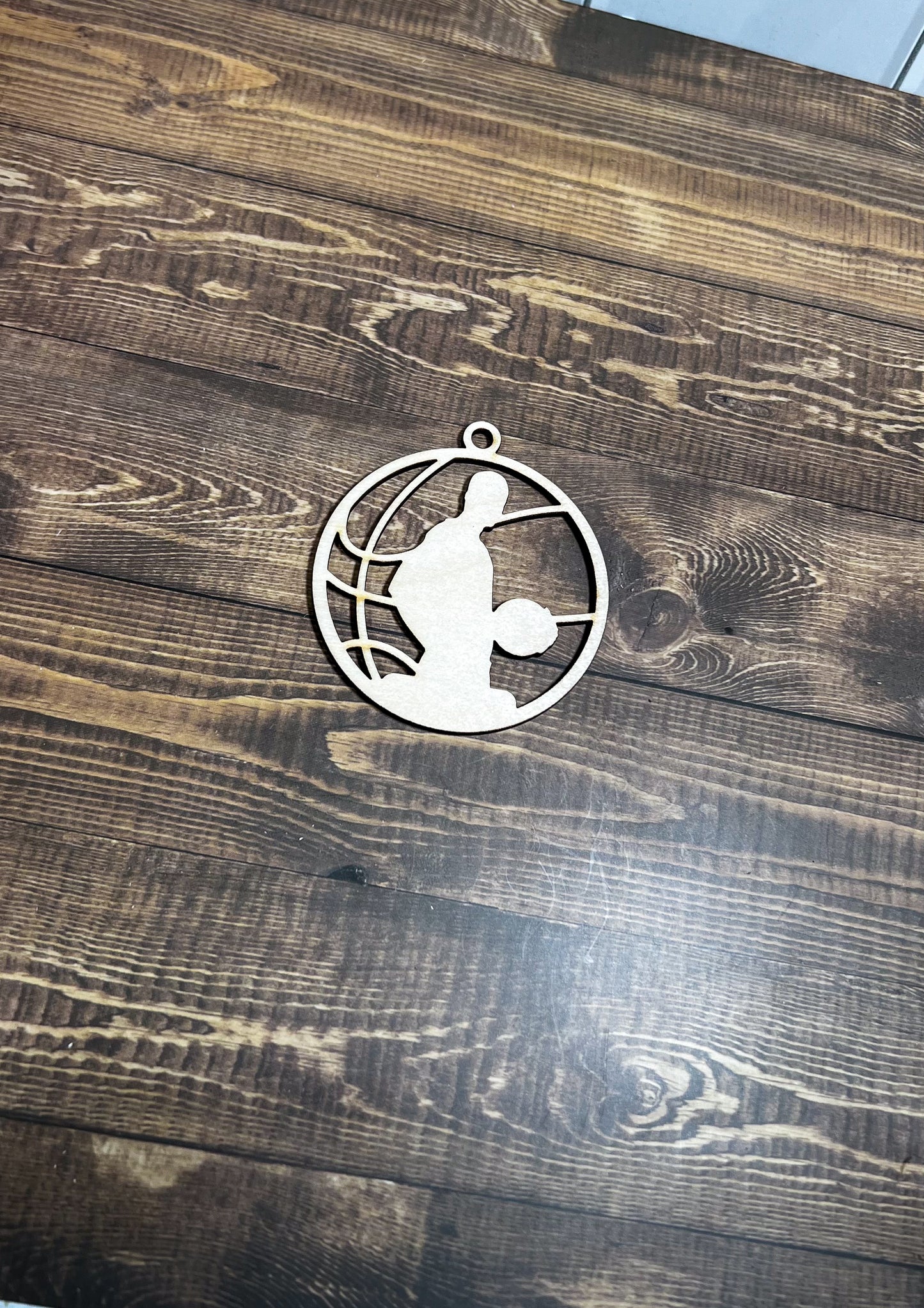 Basketball Ornament, Wooden Sports Ornament, Sports Ornament, Engraved Ornament, Laser Engraved Wood Ornament