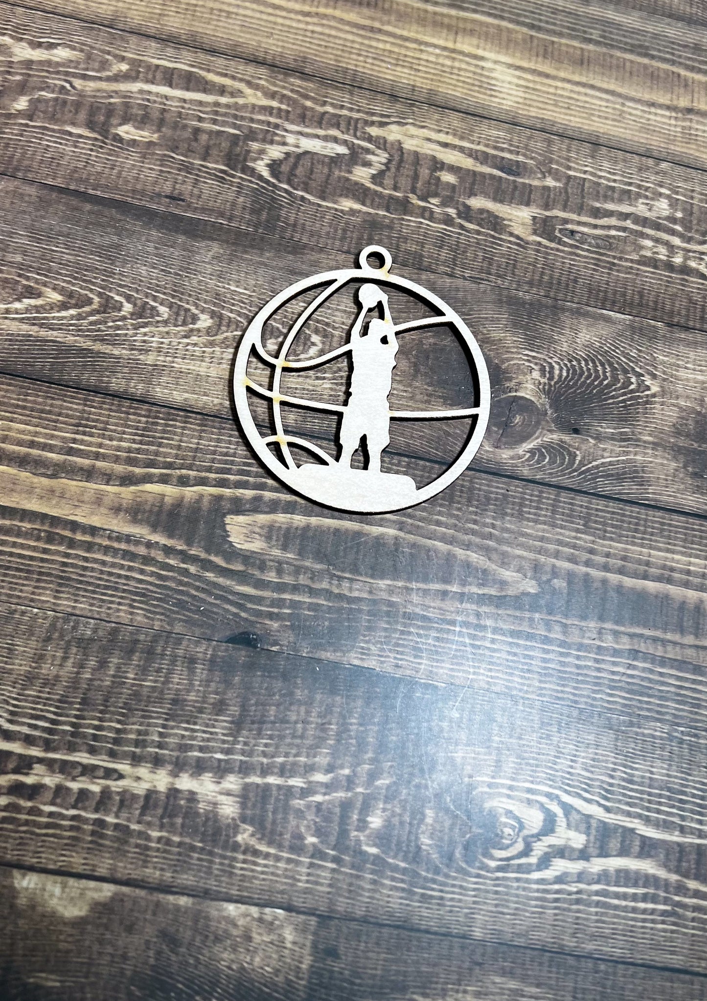 Basketball Ornament, Wooden Sports Ornament, Sports Ornament, Engraved Ornament, Laser Engraved Wood Ornament
