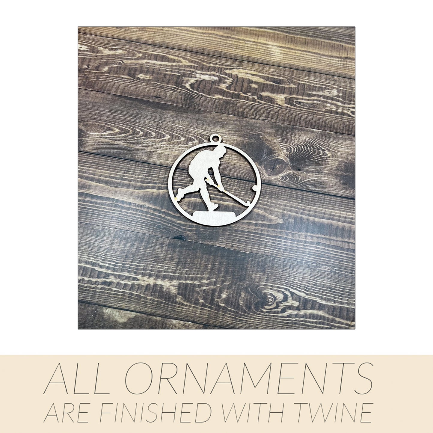 Field Hockey Ornament, Wooden Sports Ornament, Sports Ornament, Engraved Ornament, Laser Engraved Wood Ornament