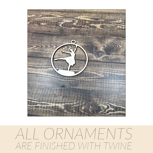 Ballet Ornament, Wooden Sports Ornament, Sports Ornament, Engraved Ornament, Laser Engraved Wood Ornament