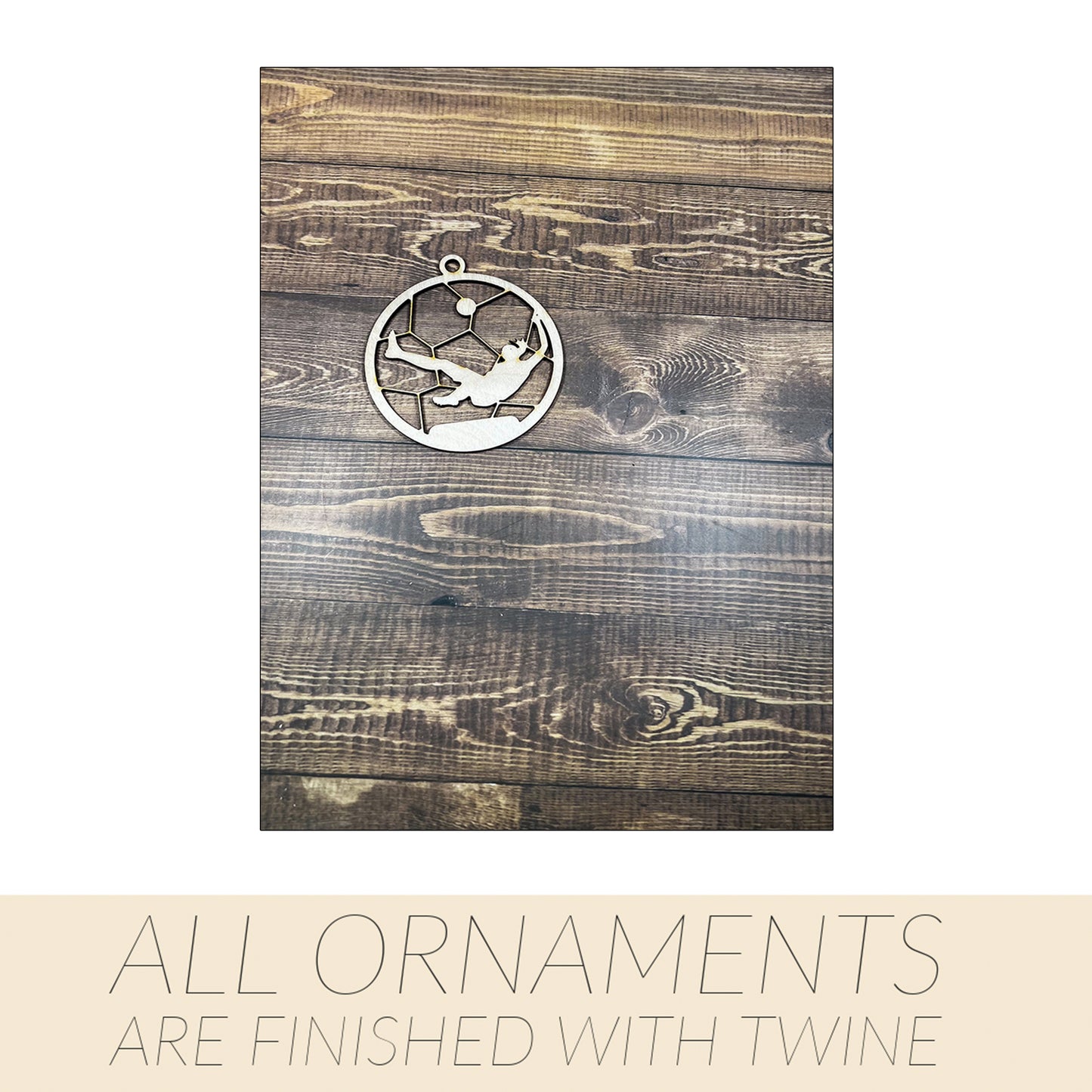 Soccer Ornament, Wooden Sports Ornament, Sports Ornament, Engraved Ornament, Laser Engraved Wood Ornament