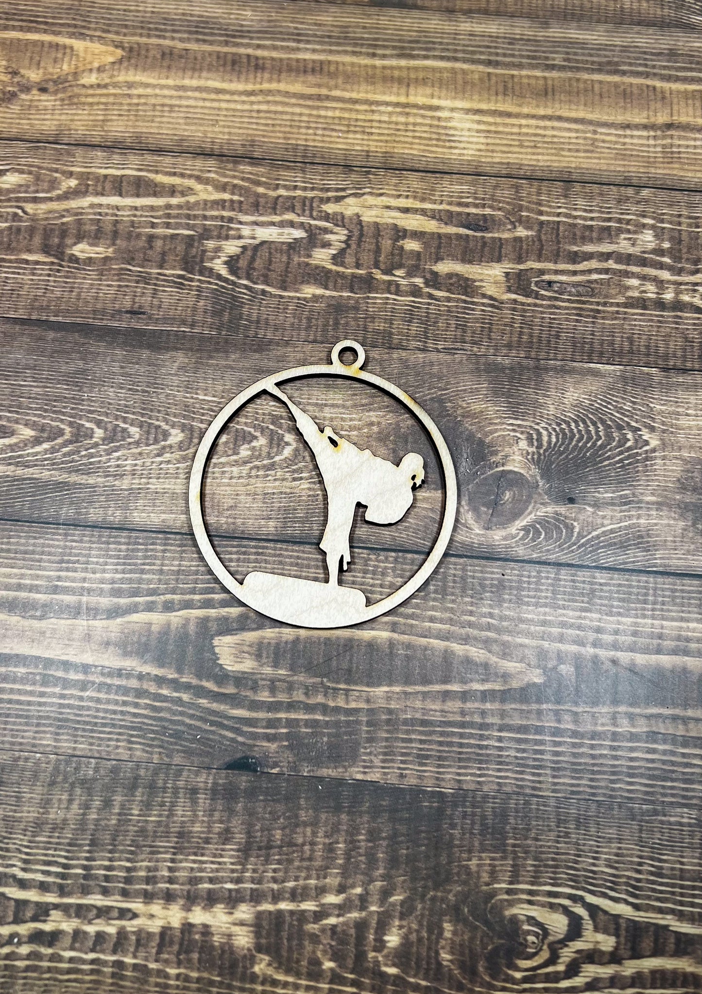 Karate Ornament, Wooden Sports Ornament, Sports Ornament, Engraved Ornament, Laser Engraved Wood Ornament