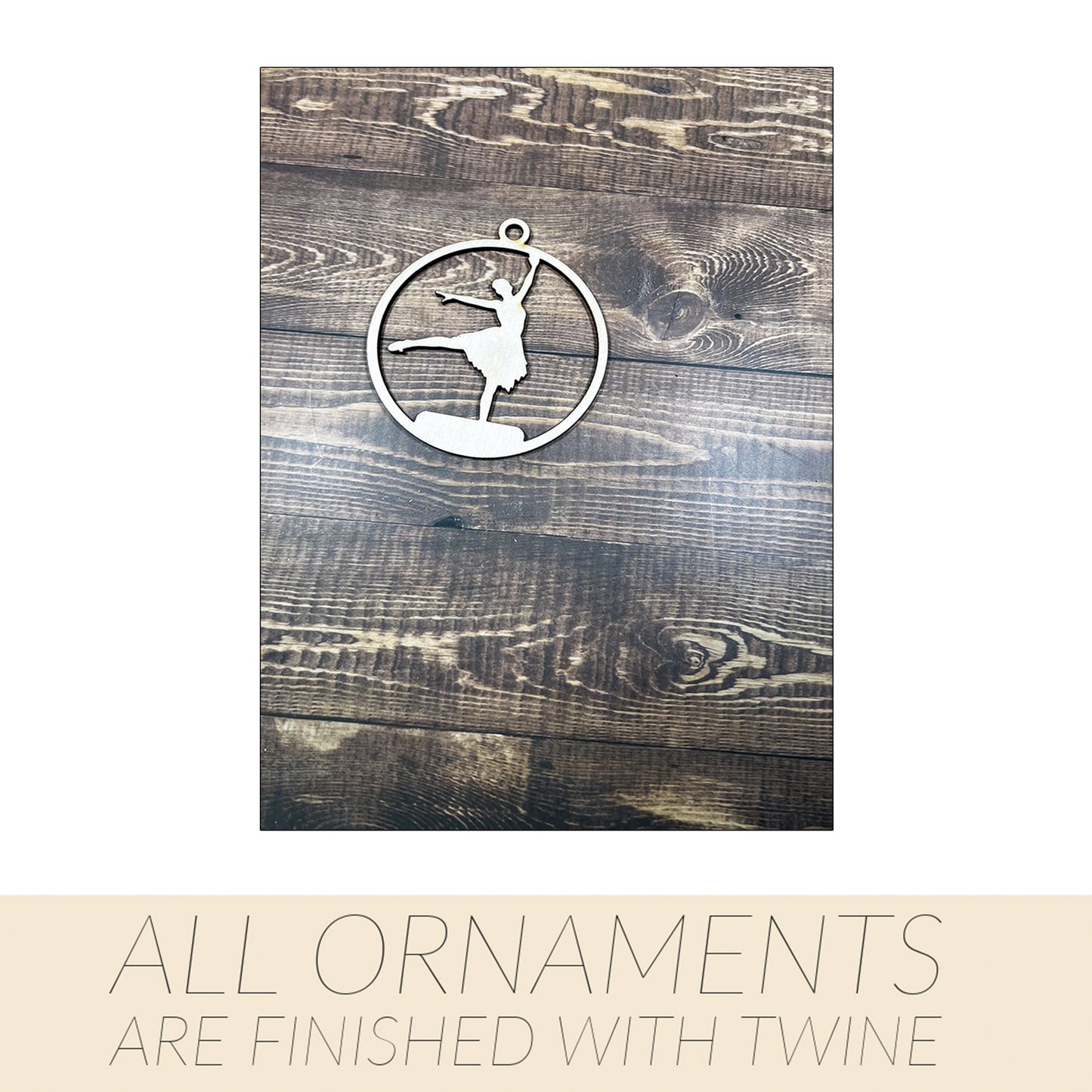 Ballet Ornament, Wooden Sports Ornament, Sports Ornament, Engraved Ornament, Laser Engraved Wood Ornament