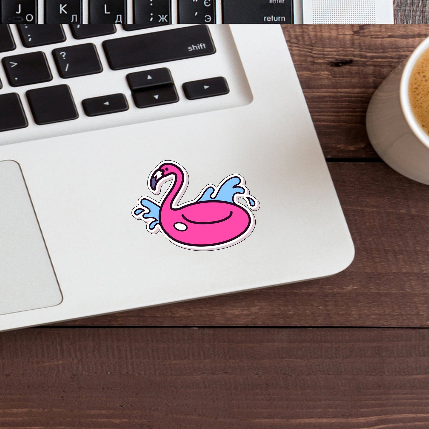Flamingo Float Sticker,  Vinyl sticker, laptop sticker, Tablet sticker