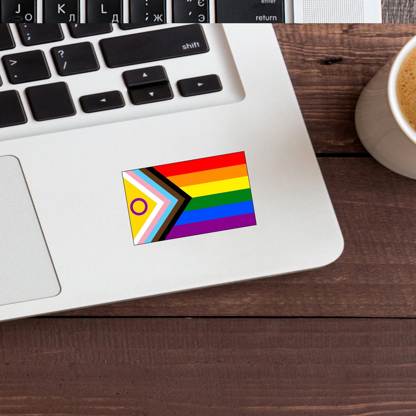 Intersex Inclusive Progress Pride Flag Sticker