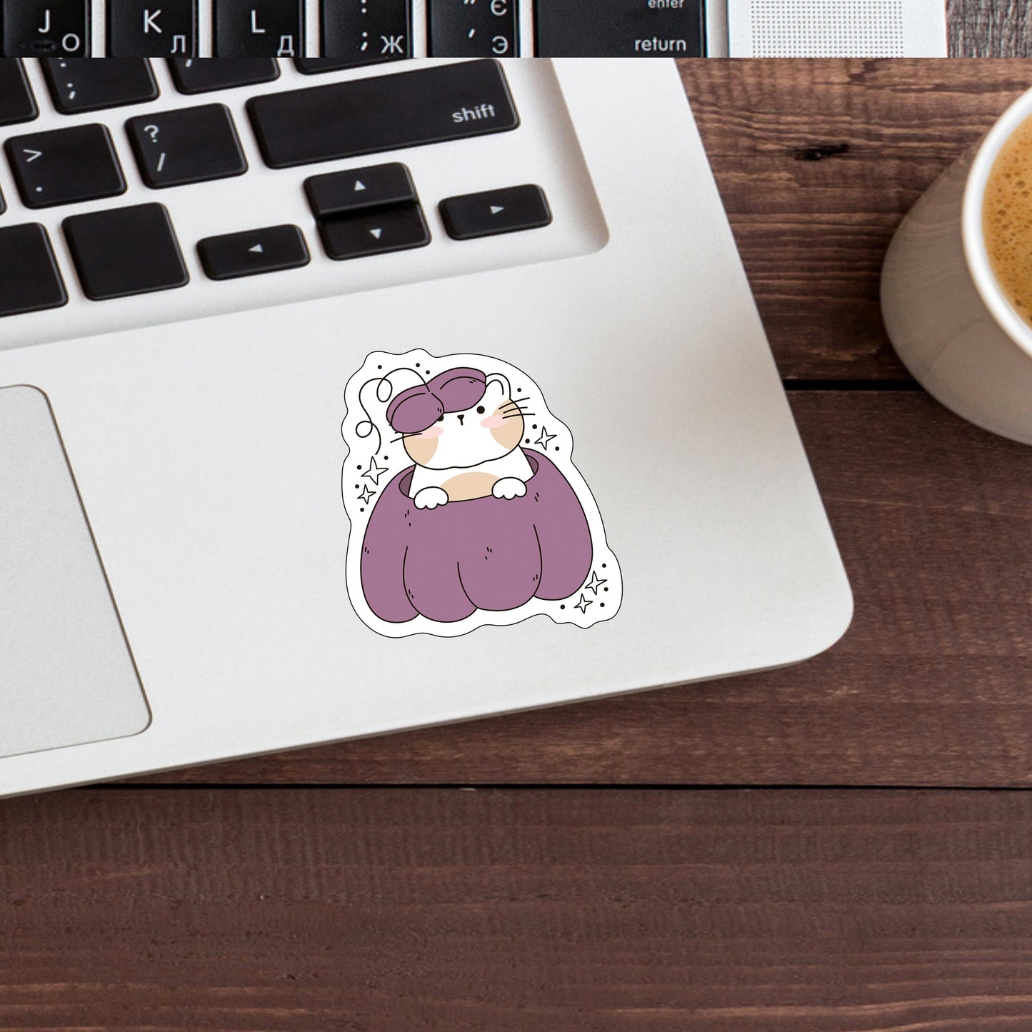 Pumpkin Cute Cats Sticker, AutumnCuteCats Sticker