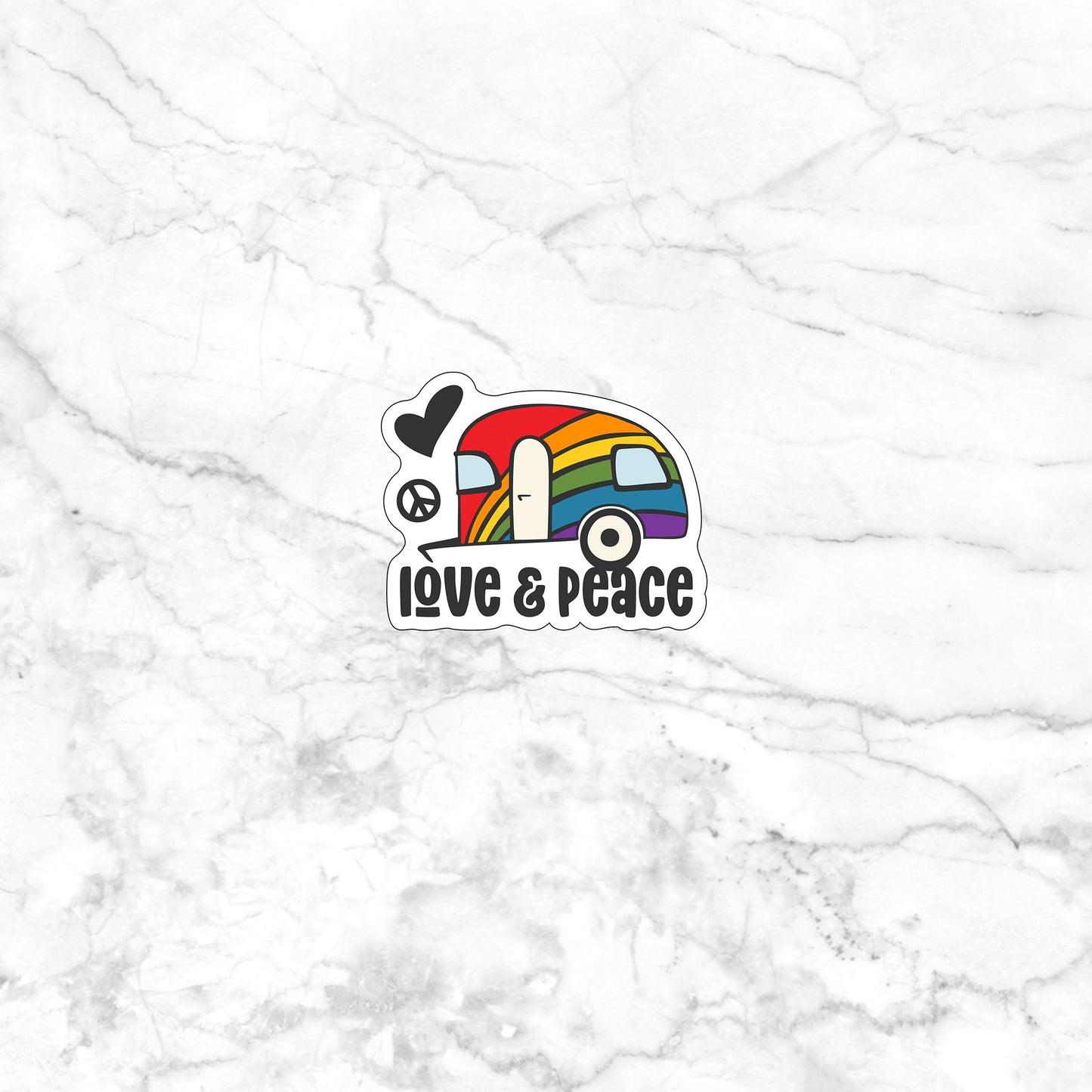 Rainbow Camper Sticker
