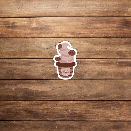 Coffee With Ice Cream Cute For Sticker