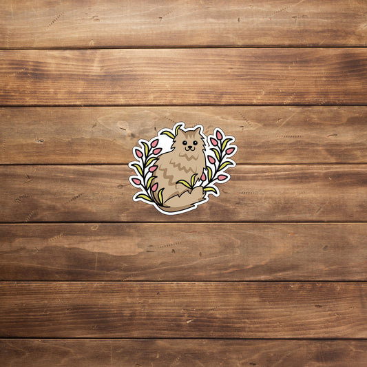 Garden Cat With Flower For Sticker 0