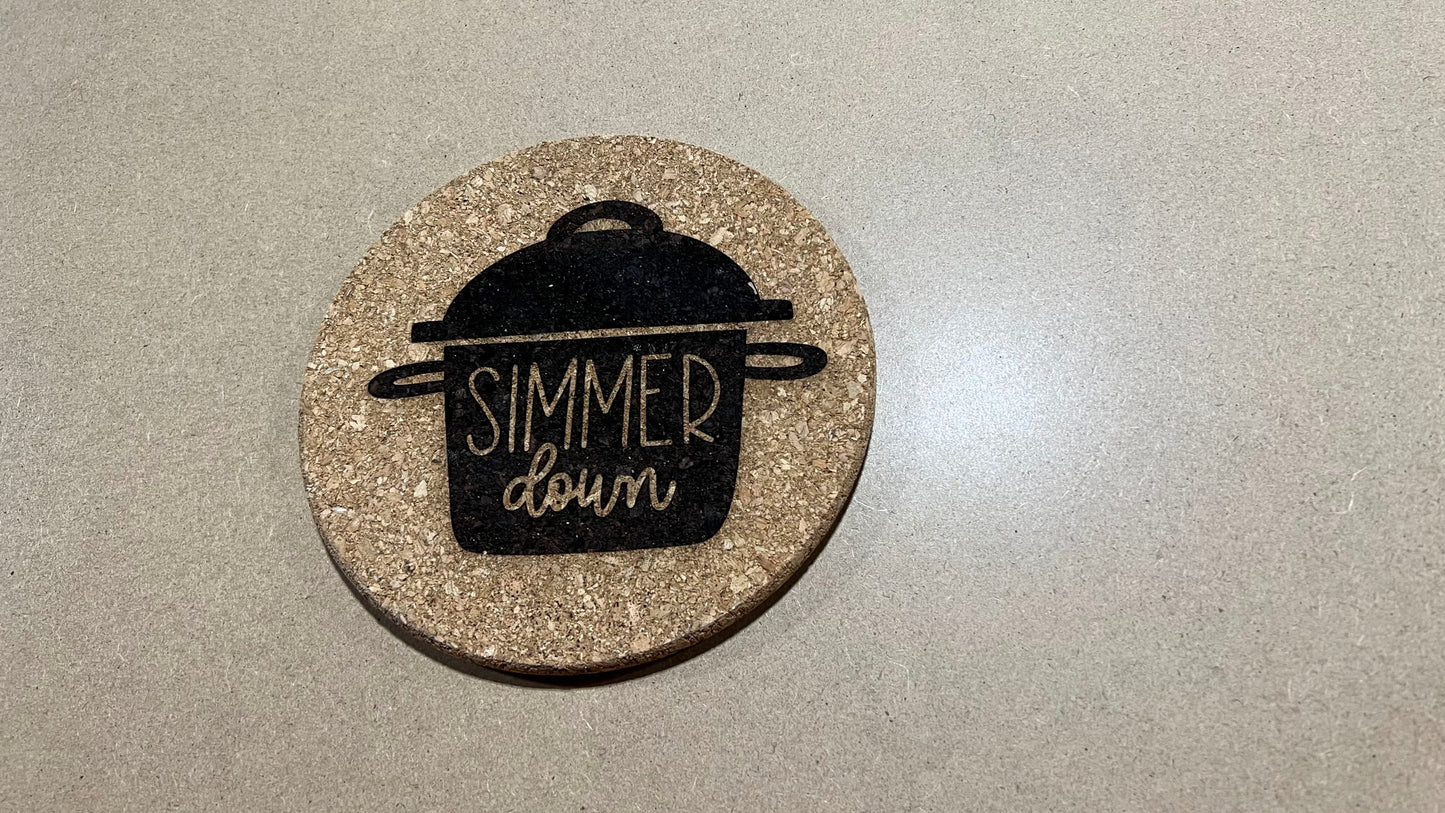Simmer Down Cork Trivet , Simmer Down Cork Hot Plate