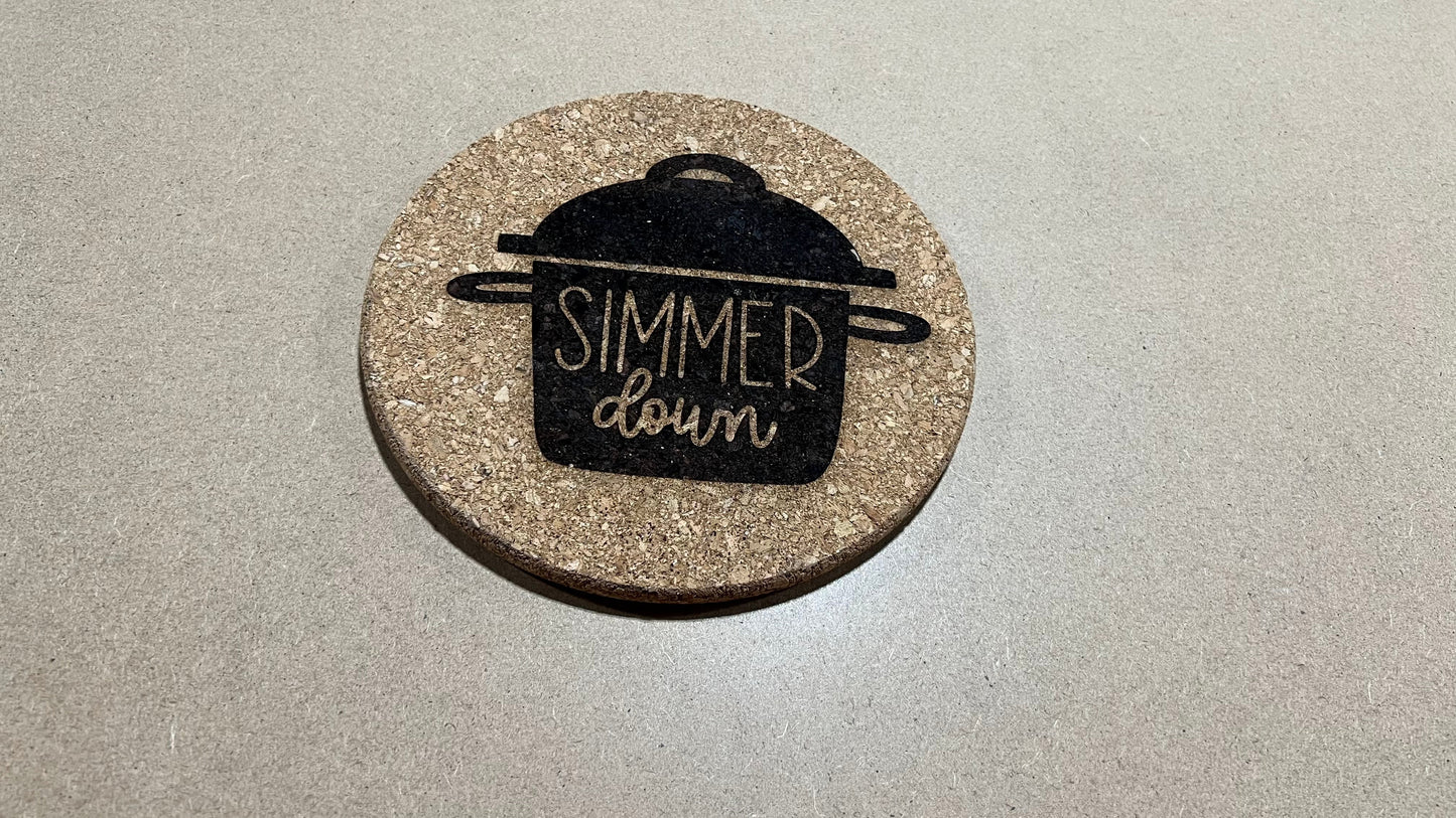 Simmer Down Cork Trivet , Simmer Down Cork Hot Plate