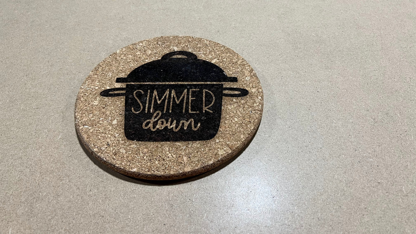 Simmer Down Cork Trivet , Simmer Down Cork Hot Plate