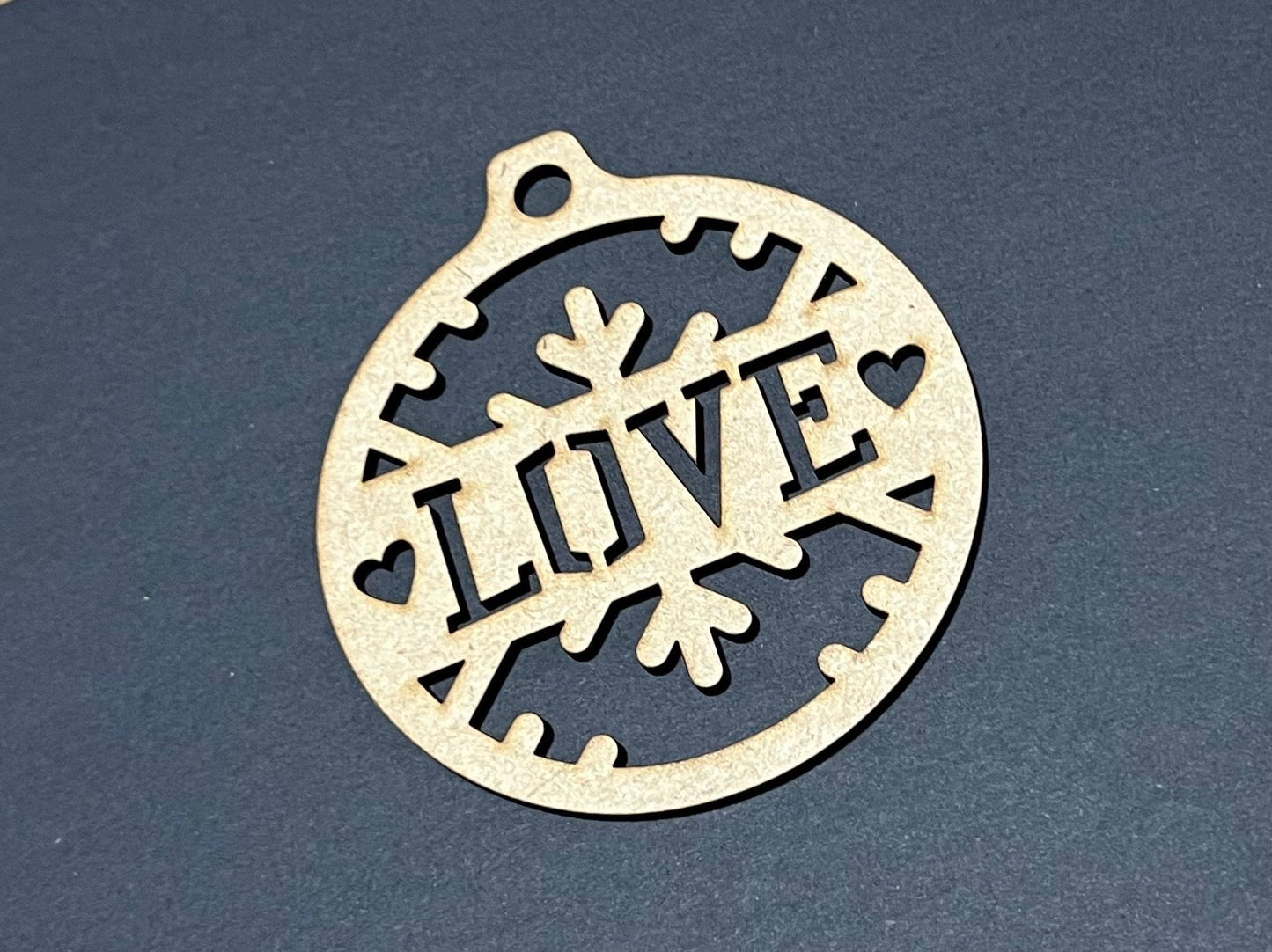 Christmas Words Ornament , Laser Engraved Ornament , Christmas Ornament , XMAS, Peace, Love,Merry, Santa, or Joy Ornament