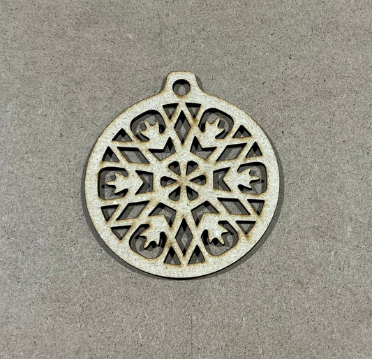 Snowflake Ornament, Laser Engraved Ornament , Christmas Ornament