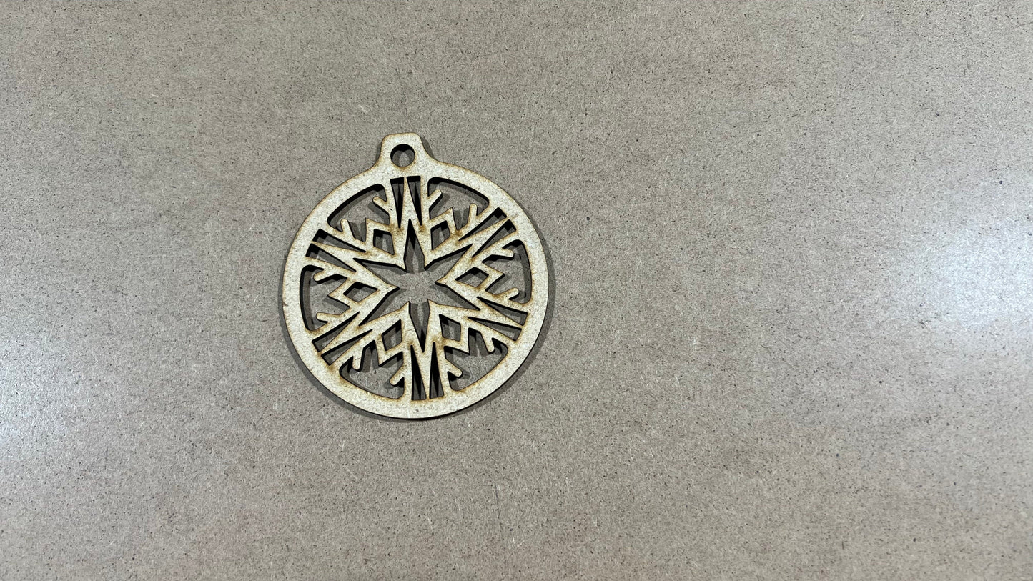 Snowflake Ornament , Laser Engraved Ornament , Christmas Ornament