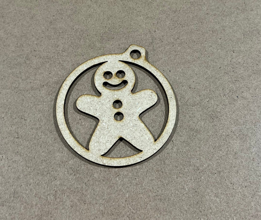 Gingerbread Man Ornament, Laser Engraved Ornament , Christmas Ornament