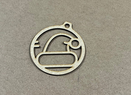 Christmas Hat Ornament, Laser Engraved Ornament , Christmas Ornament